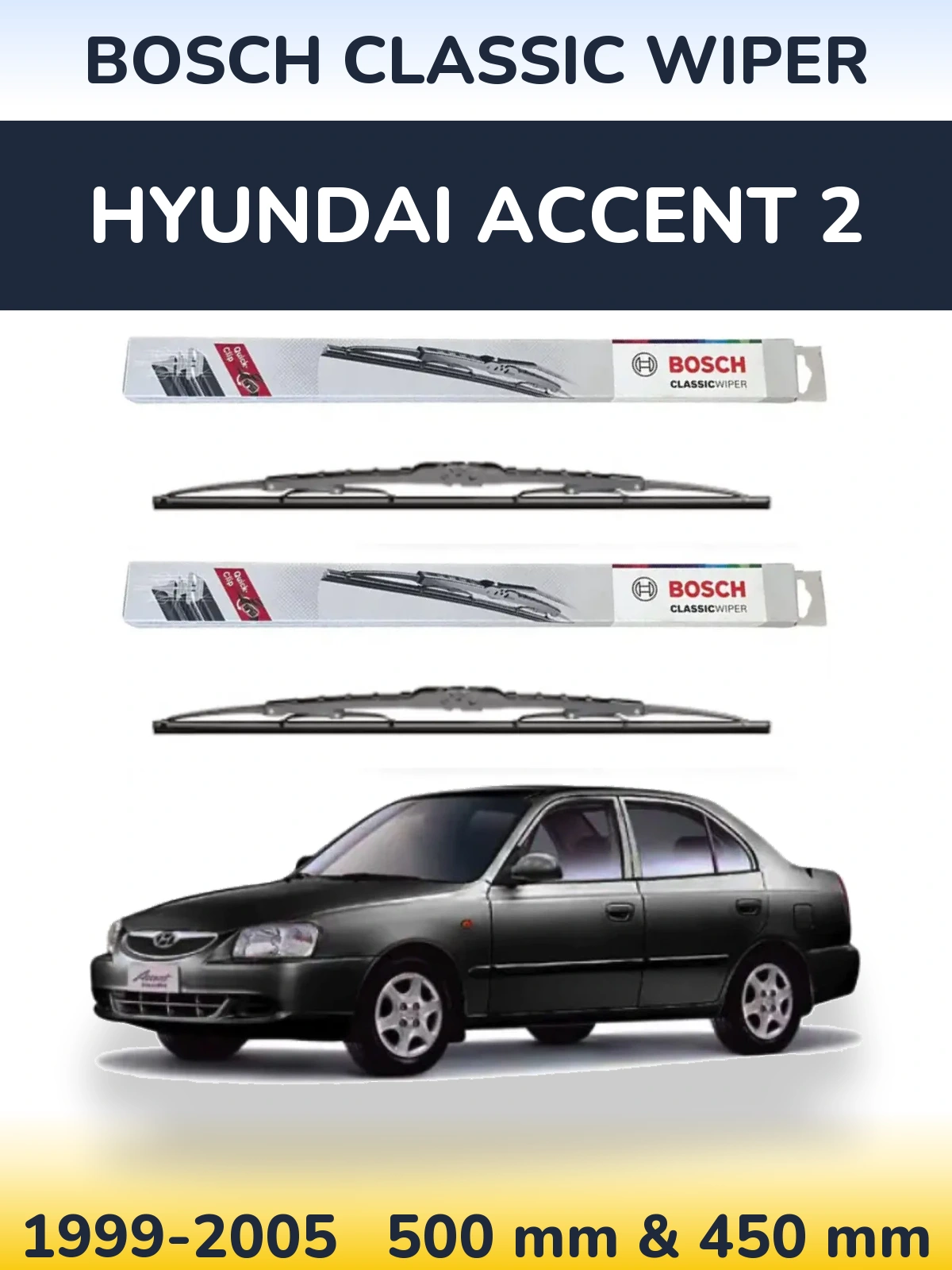 Ștergătoare BOSCH Classic Wiper pentru Hyundai Accent 2