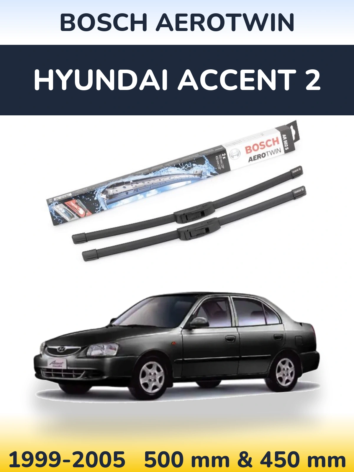 Ștergătoare BOSCH AeroTwin pentru Hyundai Accent 2
