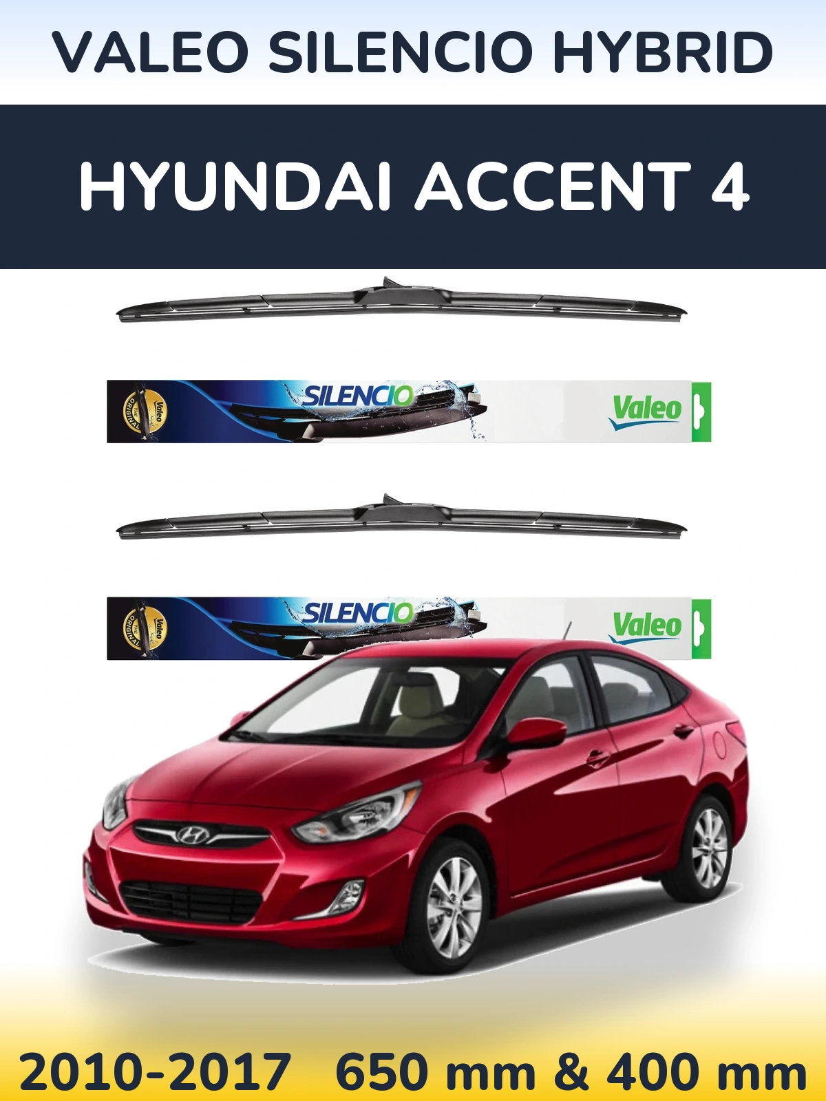 Ștergătoare Valeo Silencio Hybrid pentru Hyundai Accent 4
