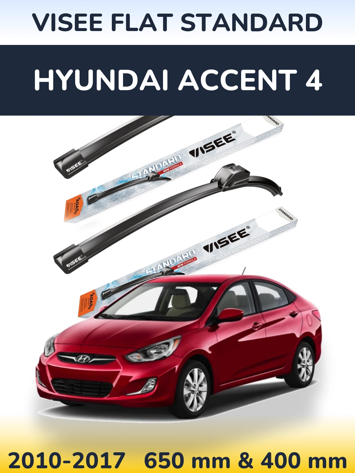 Ștergătoare VISEE FLAT STANDARD pentru Hyundai Accent 4