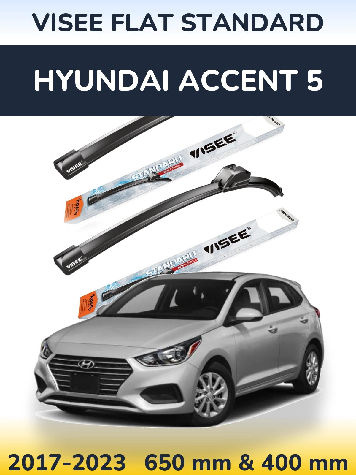 Ștergătoare VISEE FLAT STANDARD pentru Hyundai Accent 5