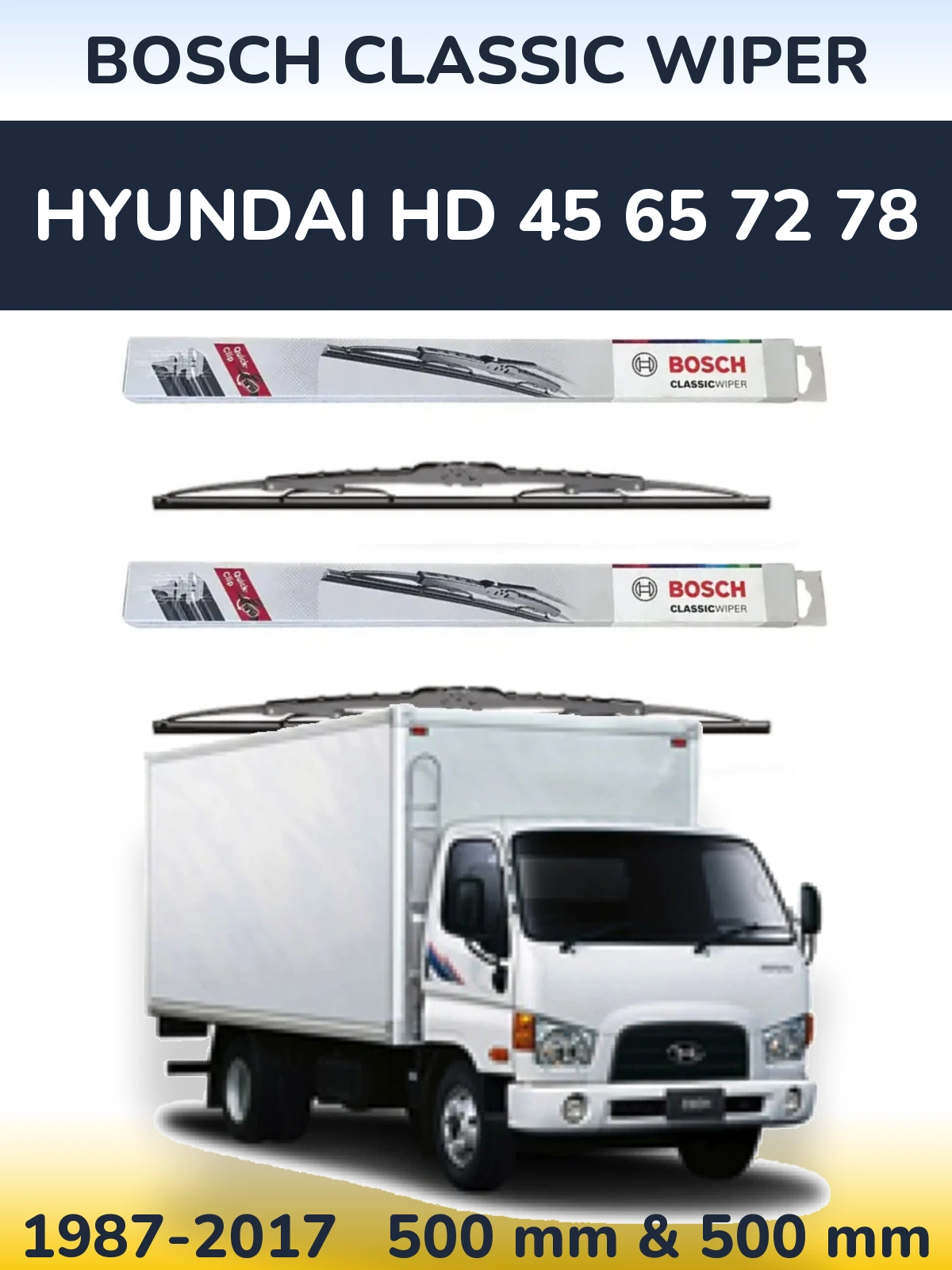 Ștergătoare BOSCH Classic Wiper pentru Hyundai HD 45 65 72 78
