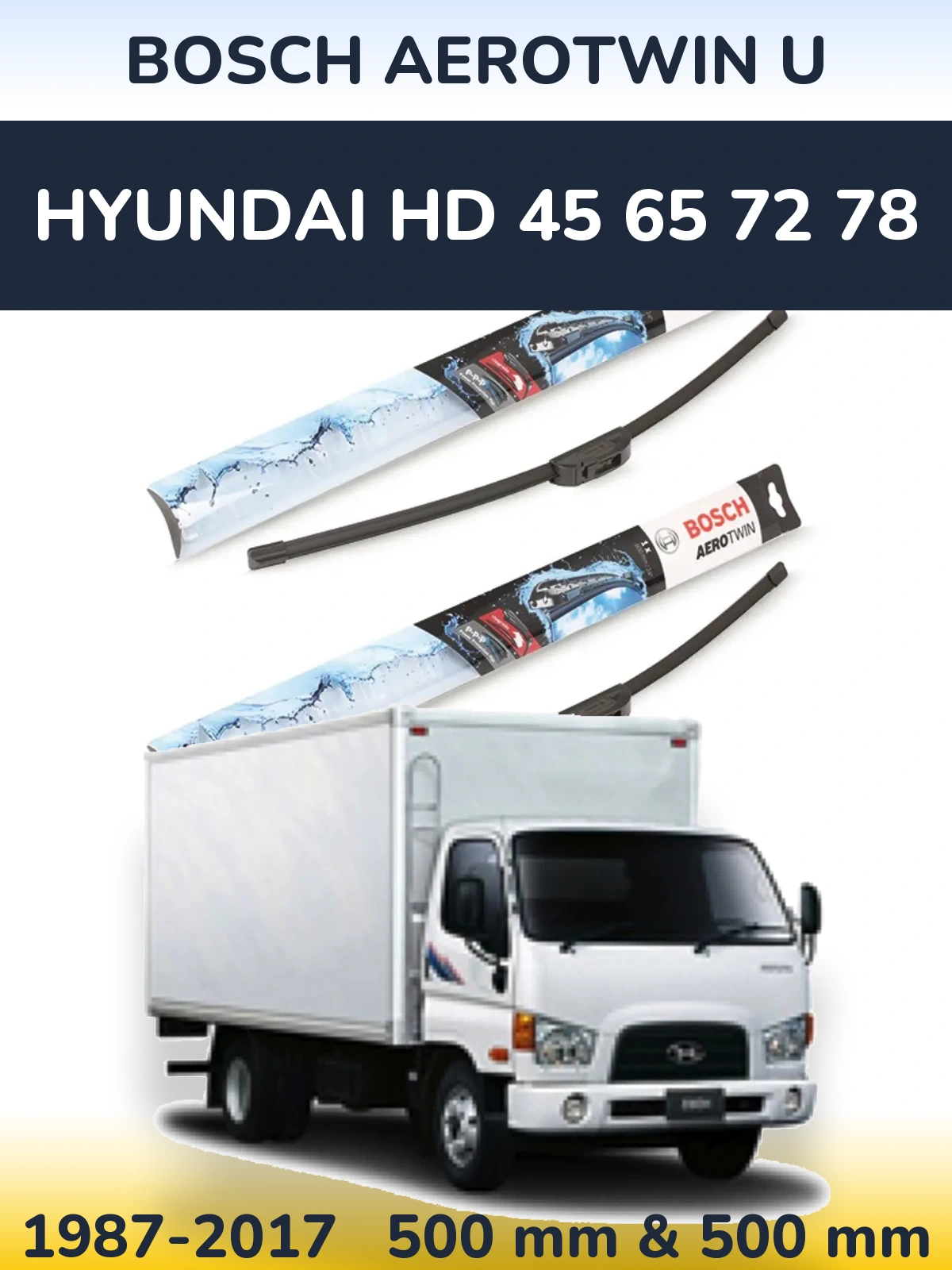 Ștergătoare BOSCH AeroTwin U pentru Hyundai HD 45 65 72 78