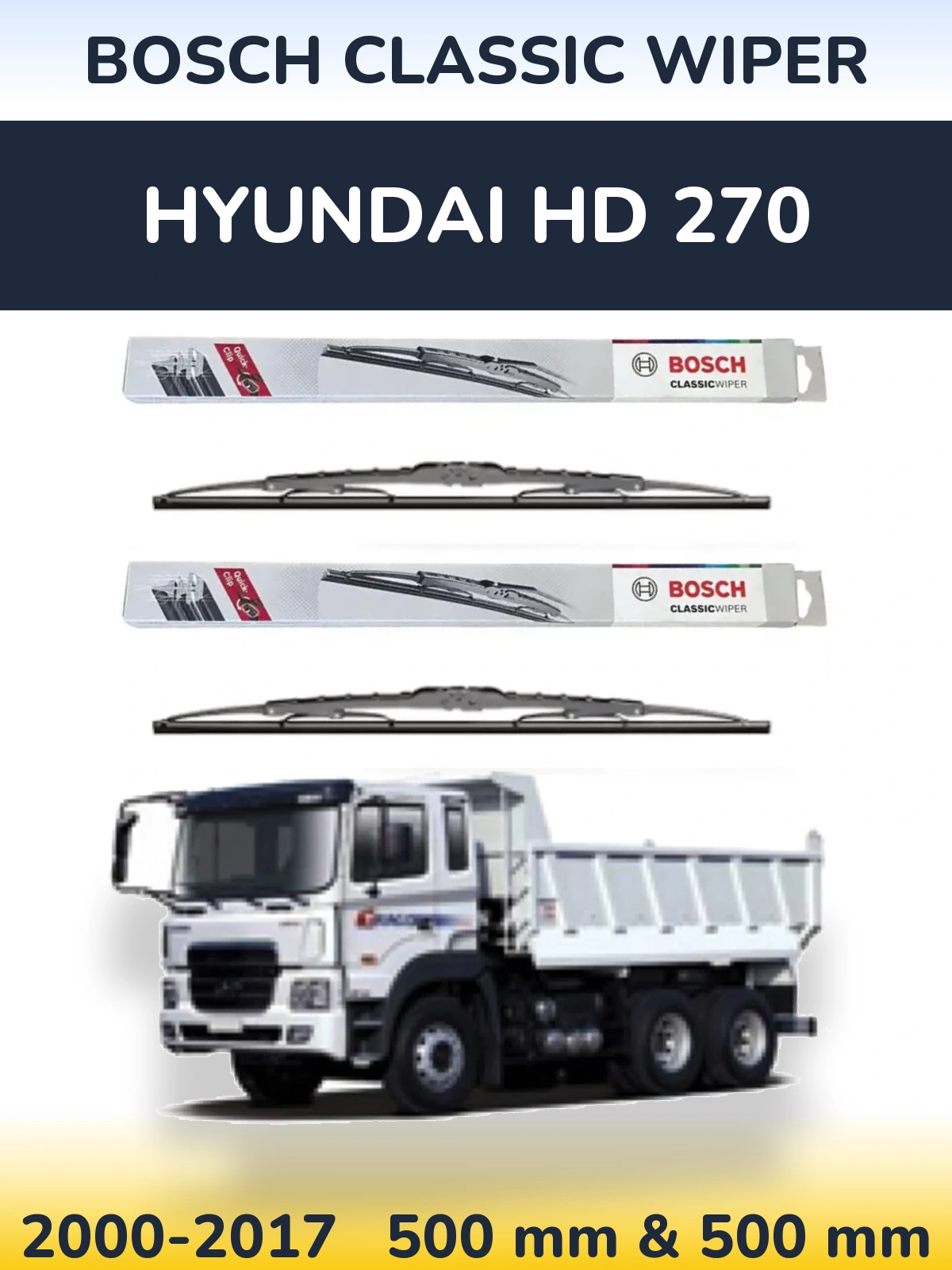 Ștergătoare BOSCH Classic Wiper pentru Hyundai HD 270