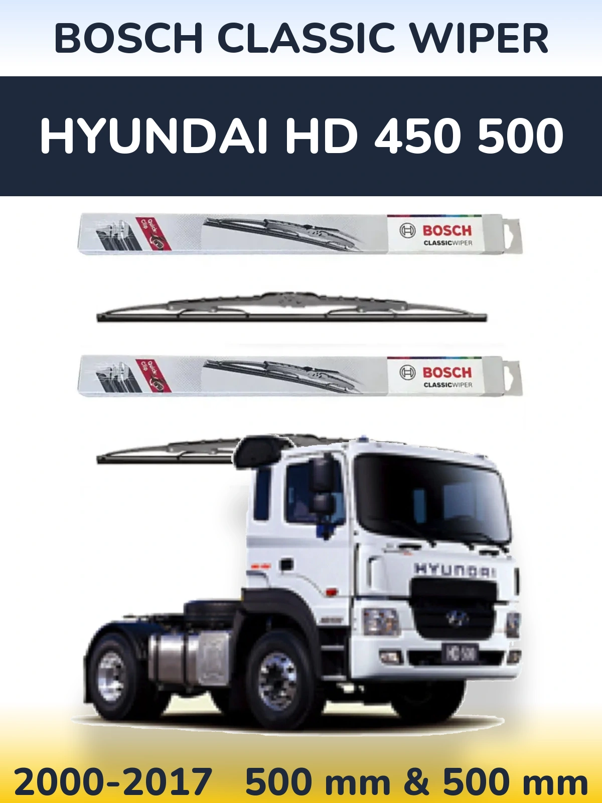Ștergătoare BOSCH Classic Wiper pentru Hyundai HD 450 500