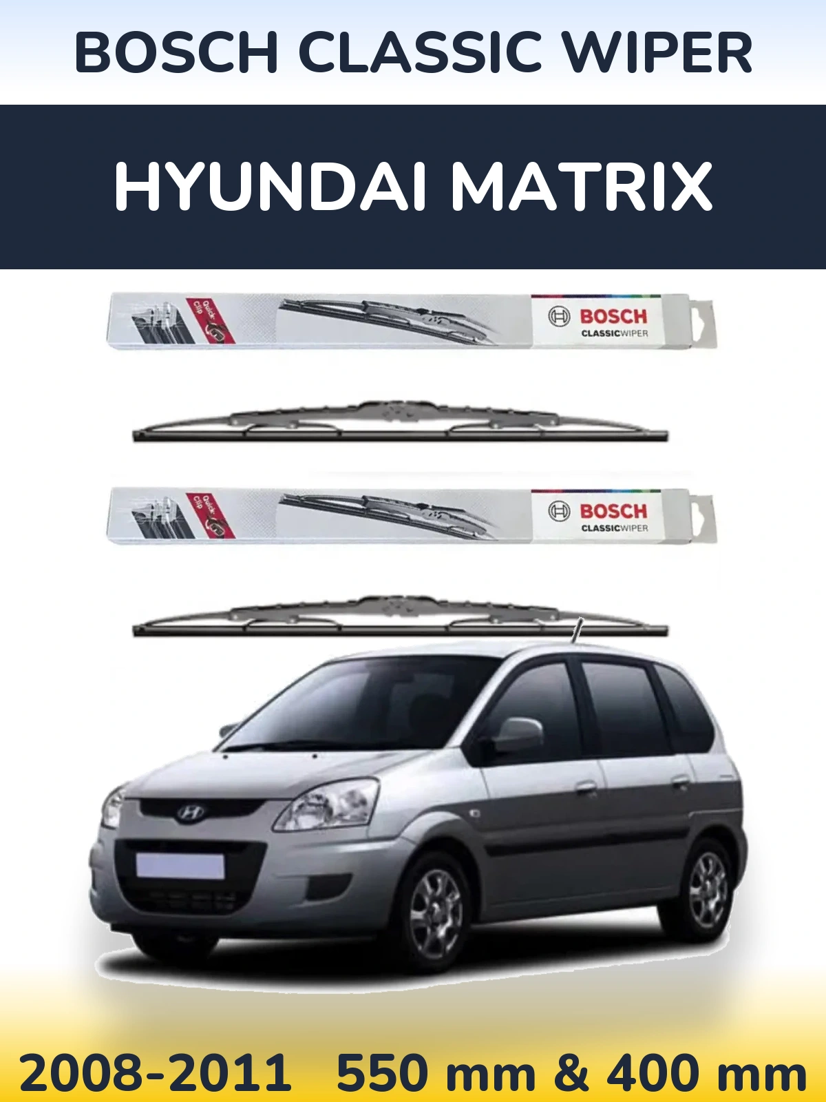 Ștergătoare BOSCH Classic Wiper pentru Hyundai Matrix