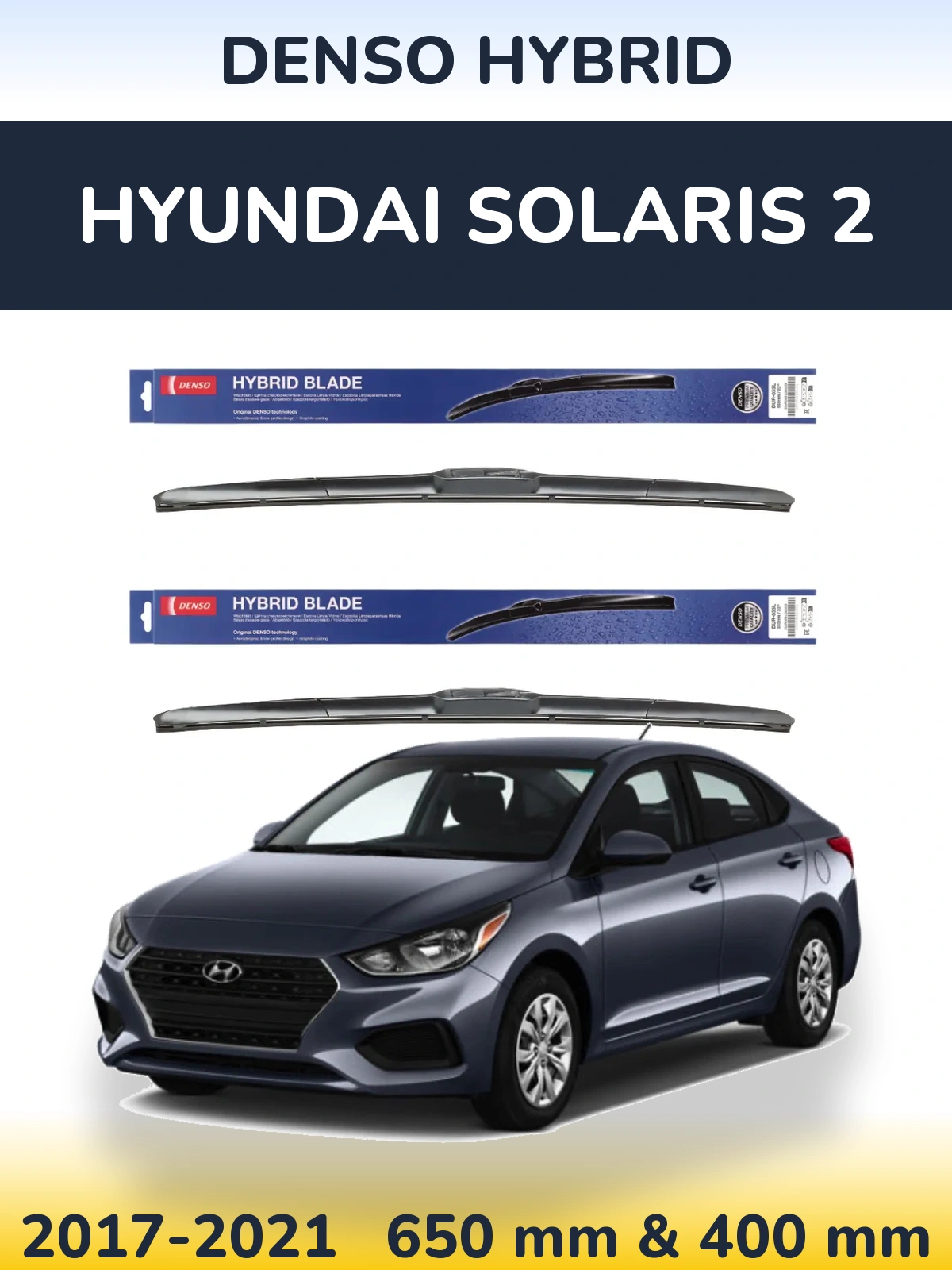 Ștergătoare Denso Hybrid pentru Hyundai Solaris 2