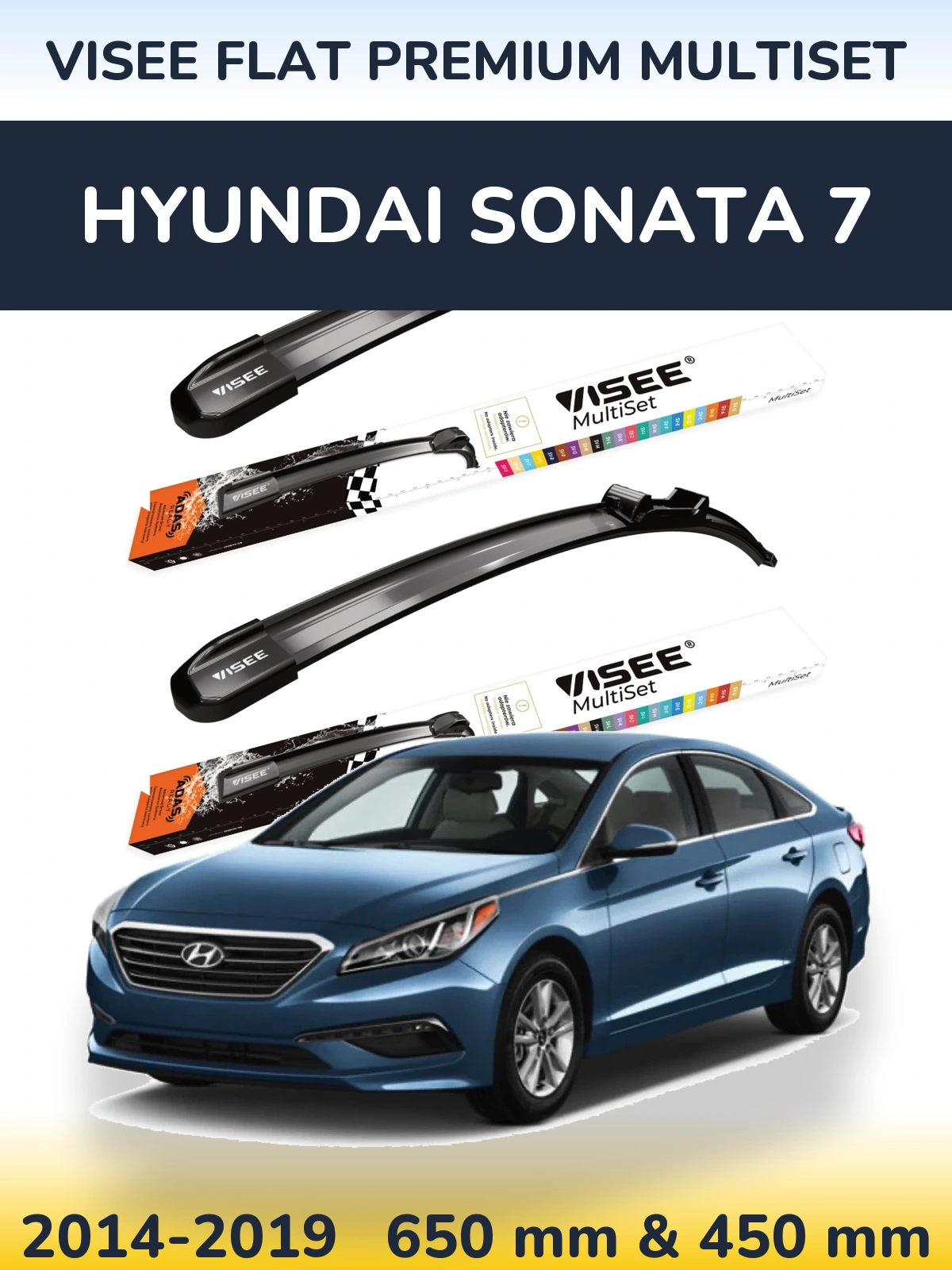 Ștergătoare VISEE FLAT PREMIUM MultiSet pentru Hyundai Sonata 7