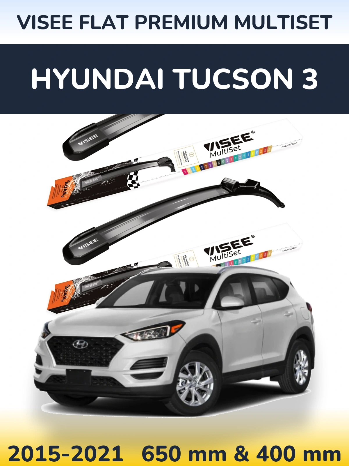 Ștergătoare VISEE FLAT PREMIUM MultiSet pentru Hyundai Tucson 3
