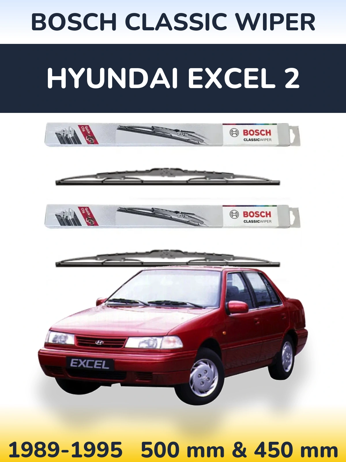 Ștergătoare BOSCH Classic Wiper pentru Hyundai Excel 2