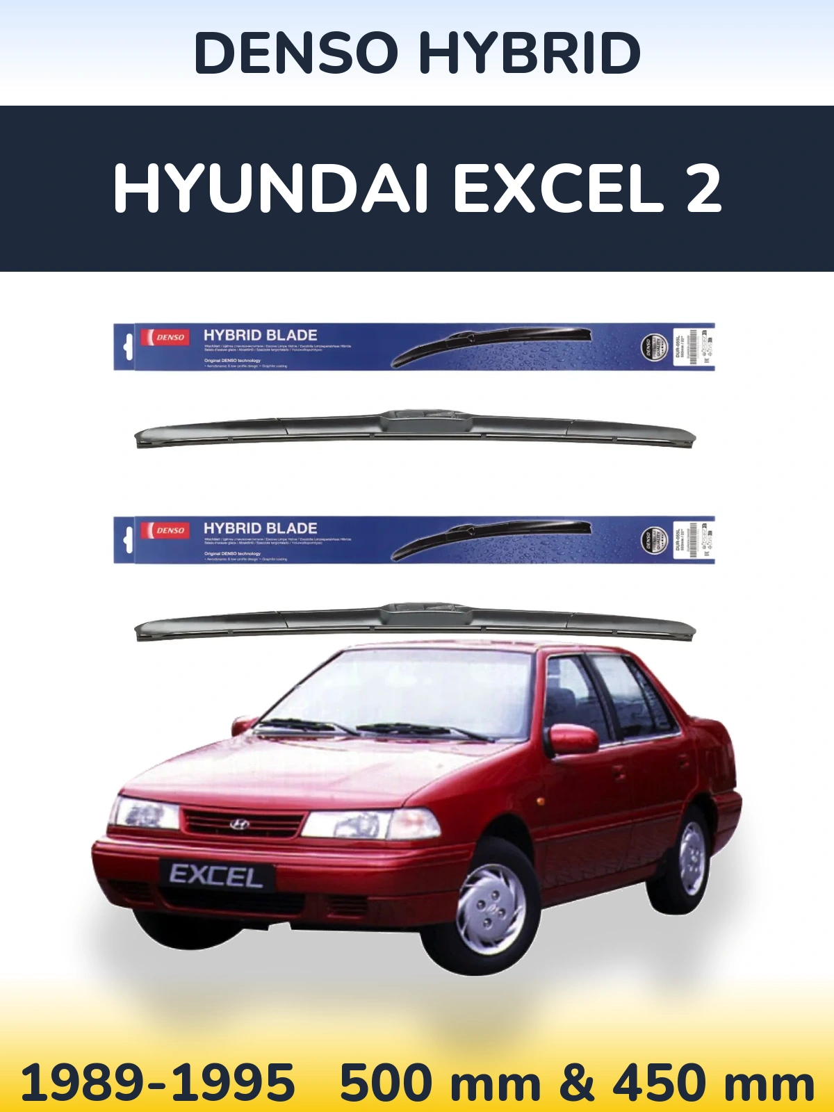 Ștergătoare Denso Hybrid pentru Hyundai Excel 2