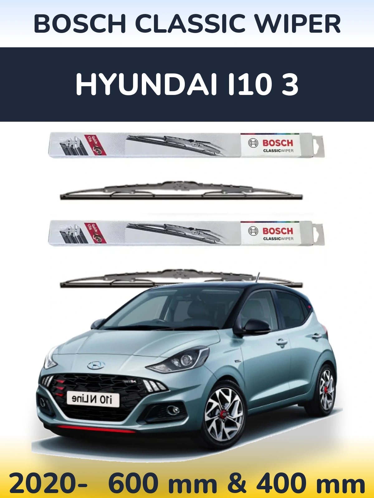 Ștergătoare BOSCH Classic Wiper pentru Hyundai i10 3