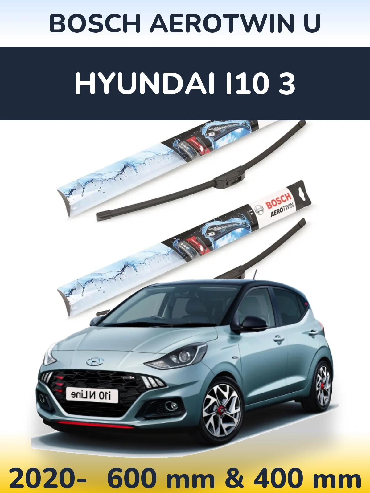 Ștergătoare BOSCH AeroTwin U pentru Hyundai i10 3