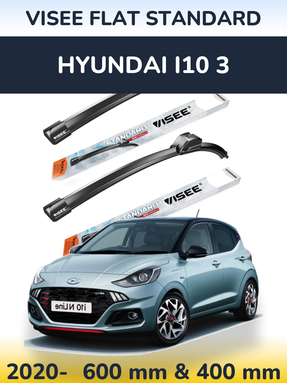 Ștergătoare VISEE FLAT STANDARD pentru Hyundai i10 3