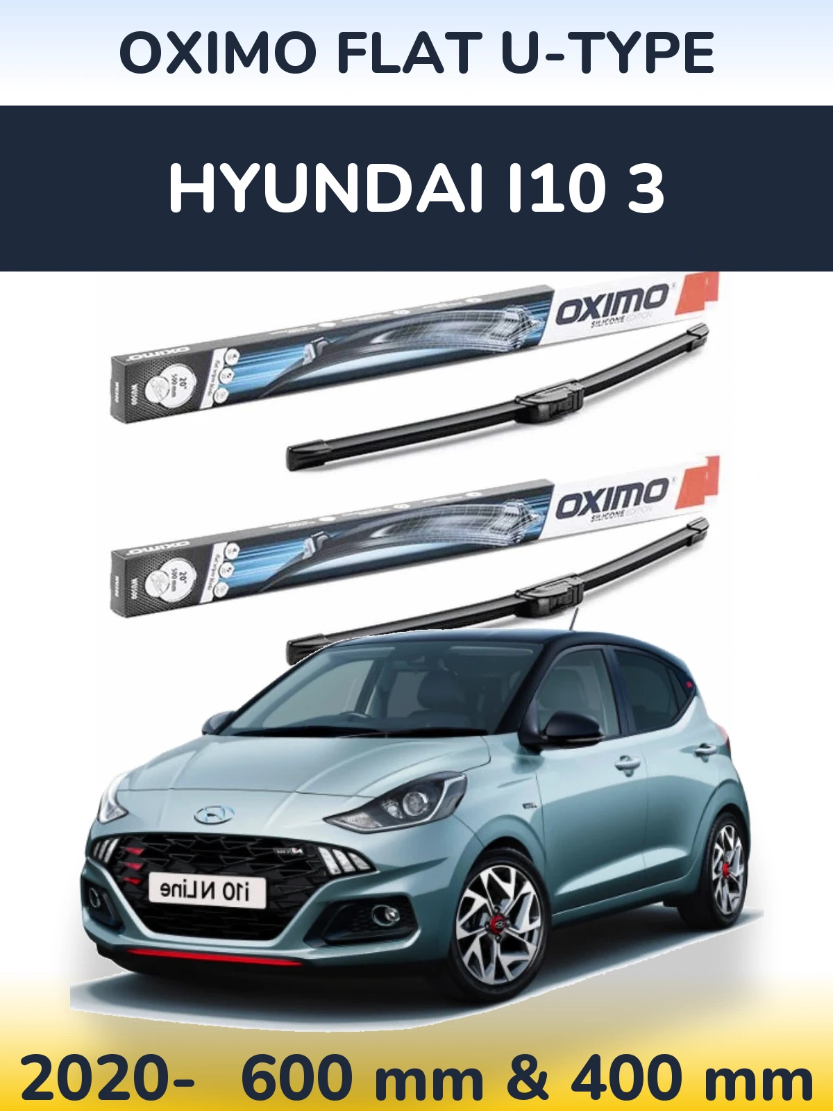 Ștergătoare Oximo Flat U-type pentru Hyundai i10 3