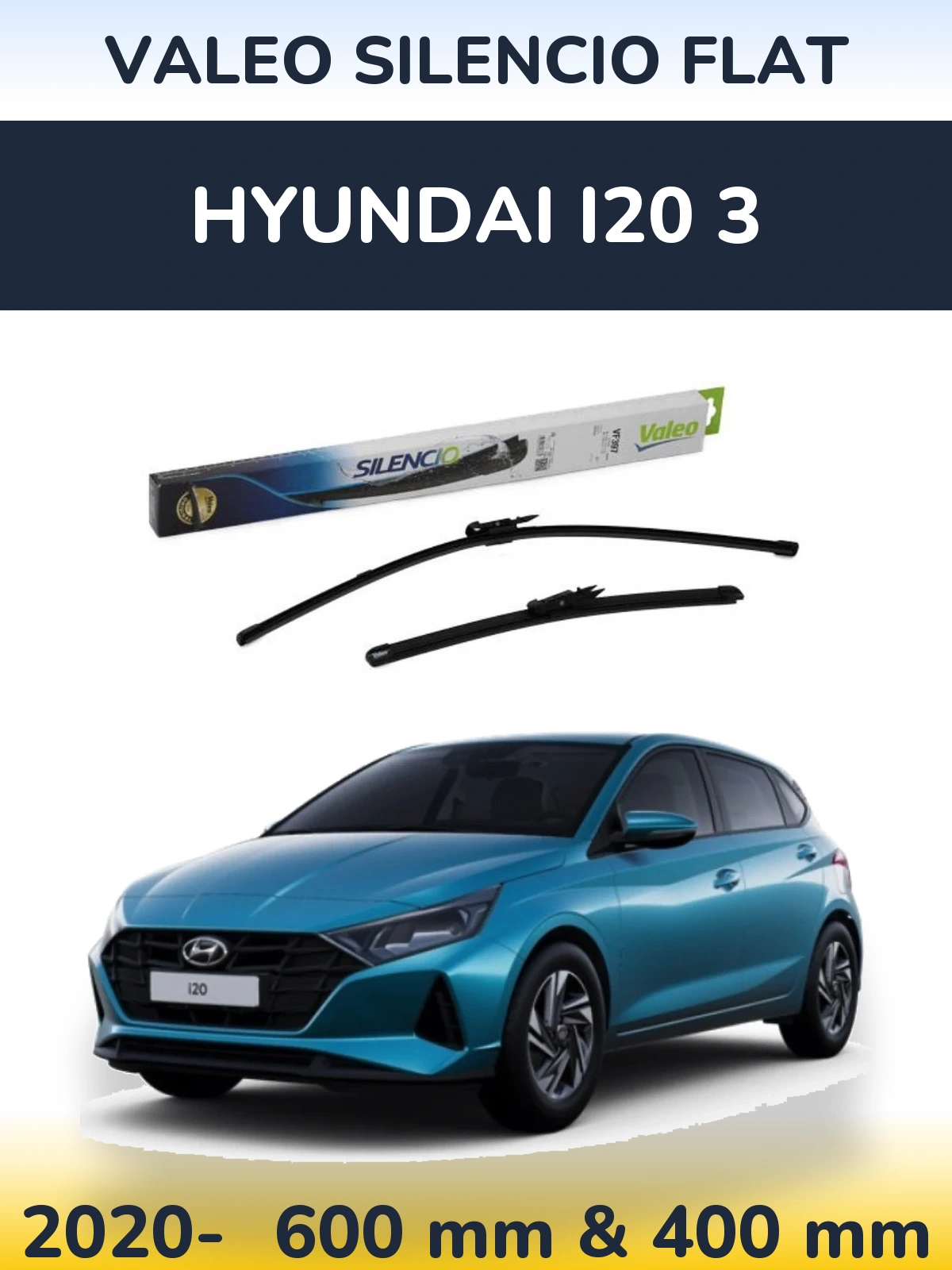 Ștergătoare Valeo Silencio Flat pentru Hyundai i20 3