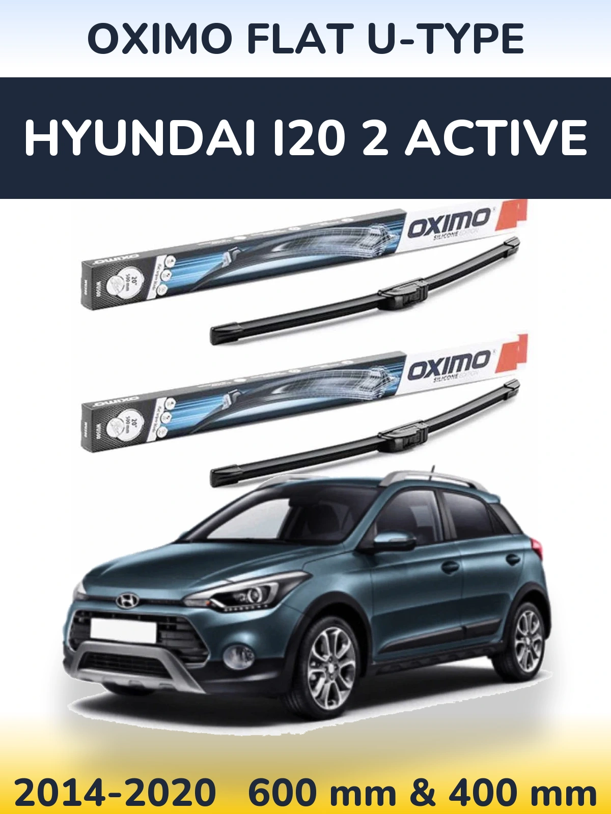 Ștergătoare Oximo Flat U-type pentru Hyundai i20 2 Active
