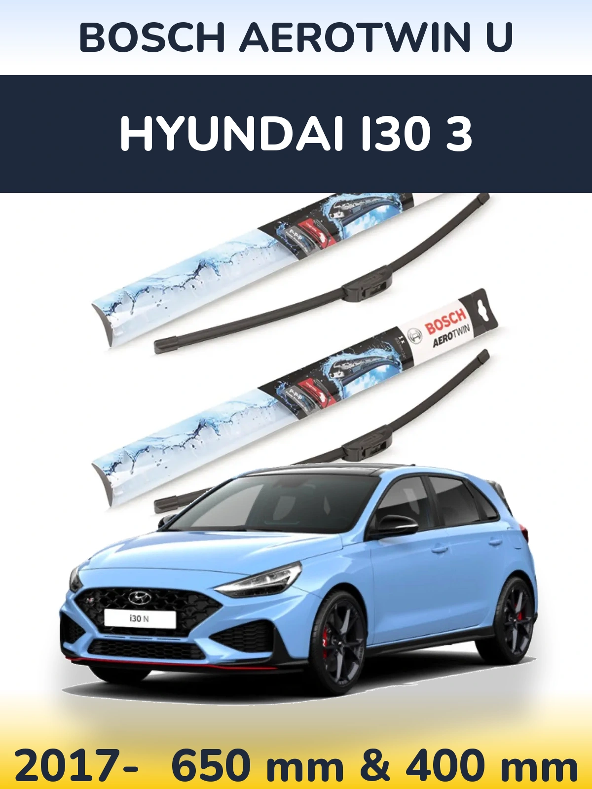 Ștergătoare BOSCH AeroTwin U pentru Hyundai i30 3