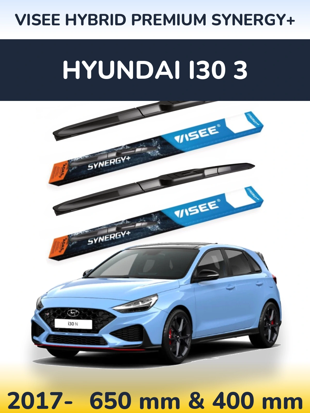 Ștergătoare VISEE HYBRID PREMIUM SYNERGY+ pentru Hyundai i30 3