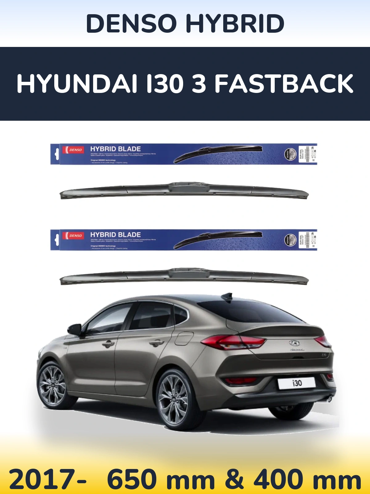 Ștergătoare Denso Hybrid pentru Hyundai i30 3 Fastback