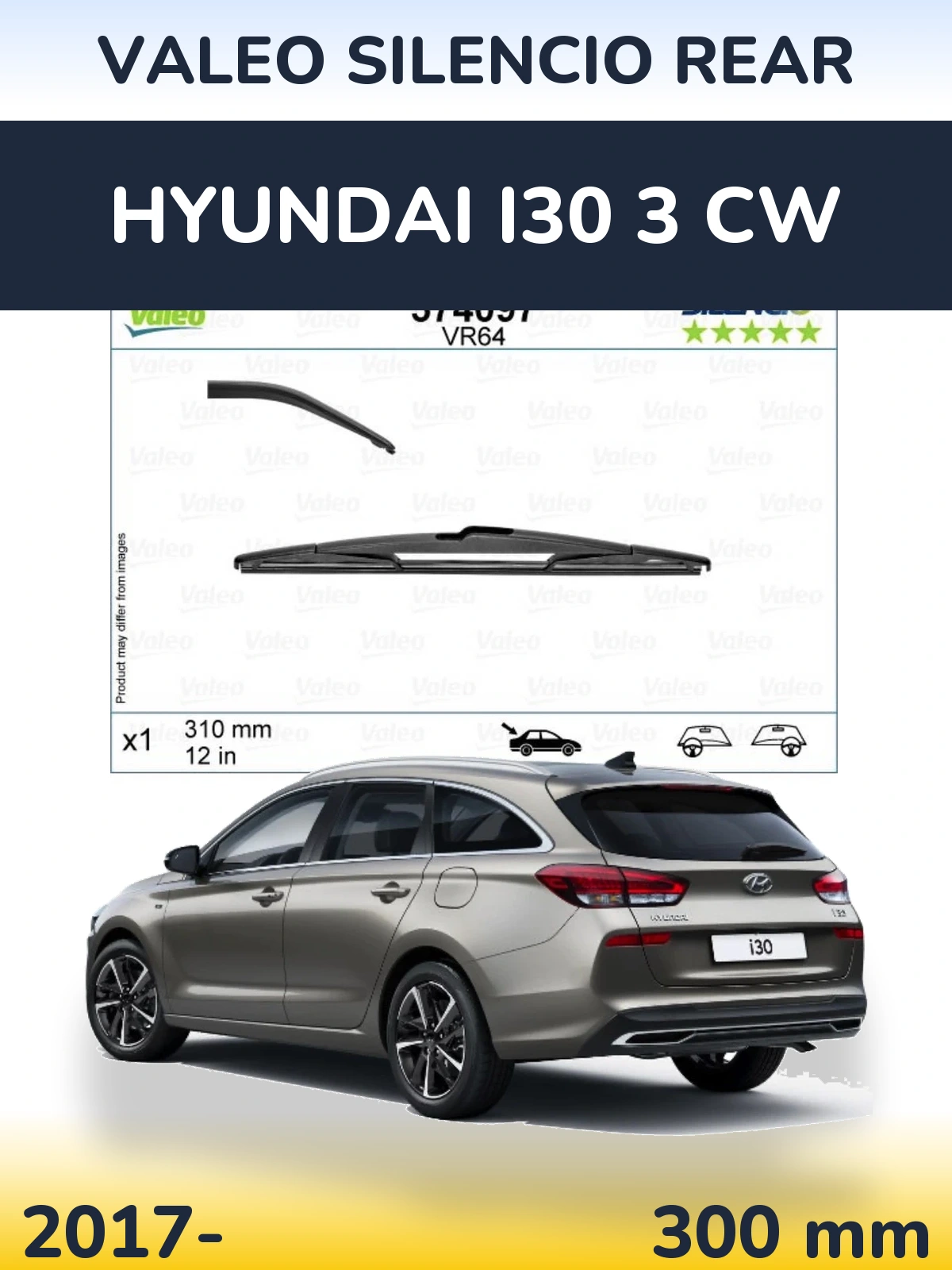 Ștergătoare Valeo Silencio Rear pentru Hyundai i30 3 CW