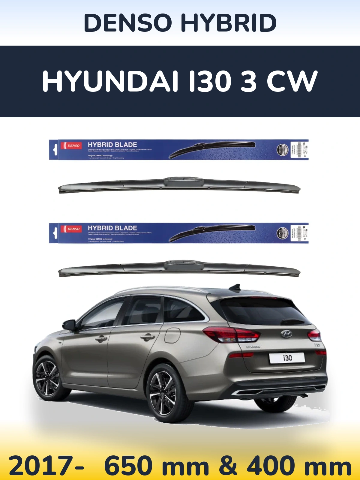 Ștergătoare Denso Hybrid pentru Hyundai i30 3 CW