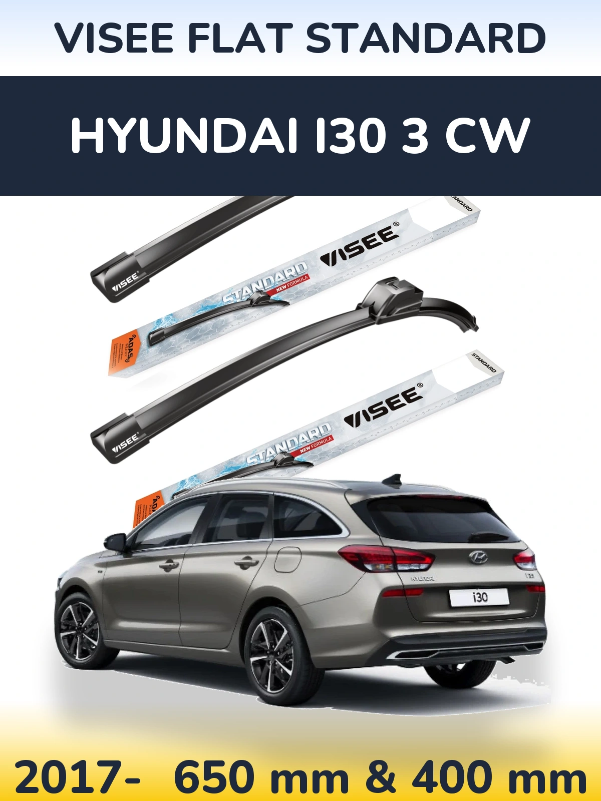 Ștergătoare VISEE FLAT STANDARD pentru Hyundai i30 3 CW
