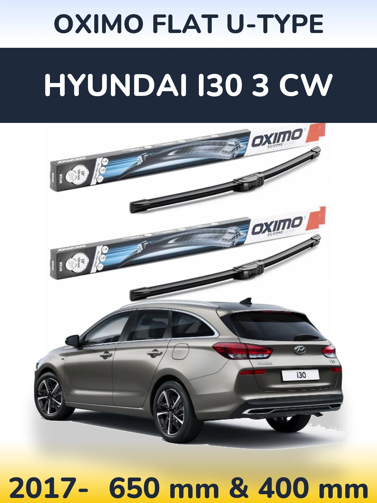 Ștergătoare Oximo Flat U-type pentru Hyundai i30 3 CW