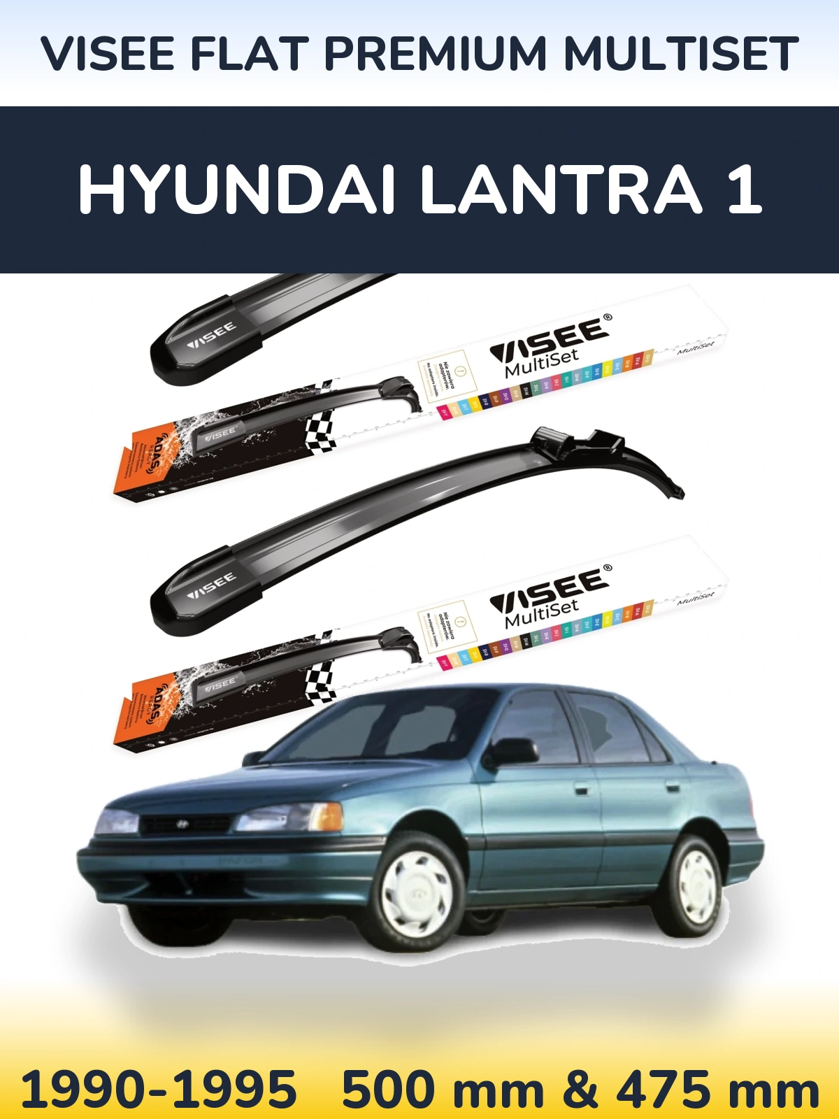 Ștergătoare VISEE FLAT PREMIUM MultiSet pentru Hyundai Lantra 1