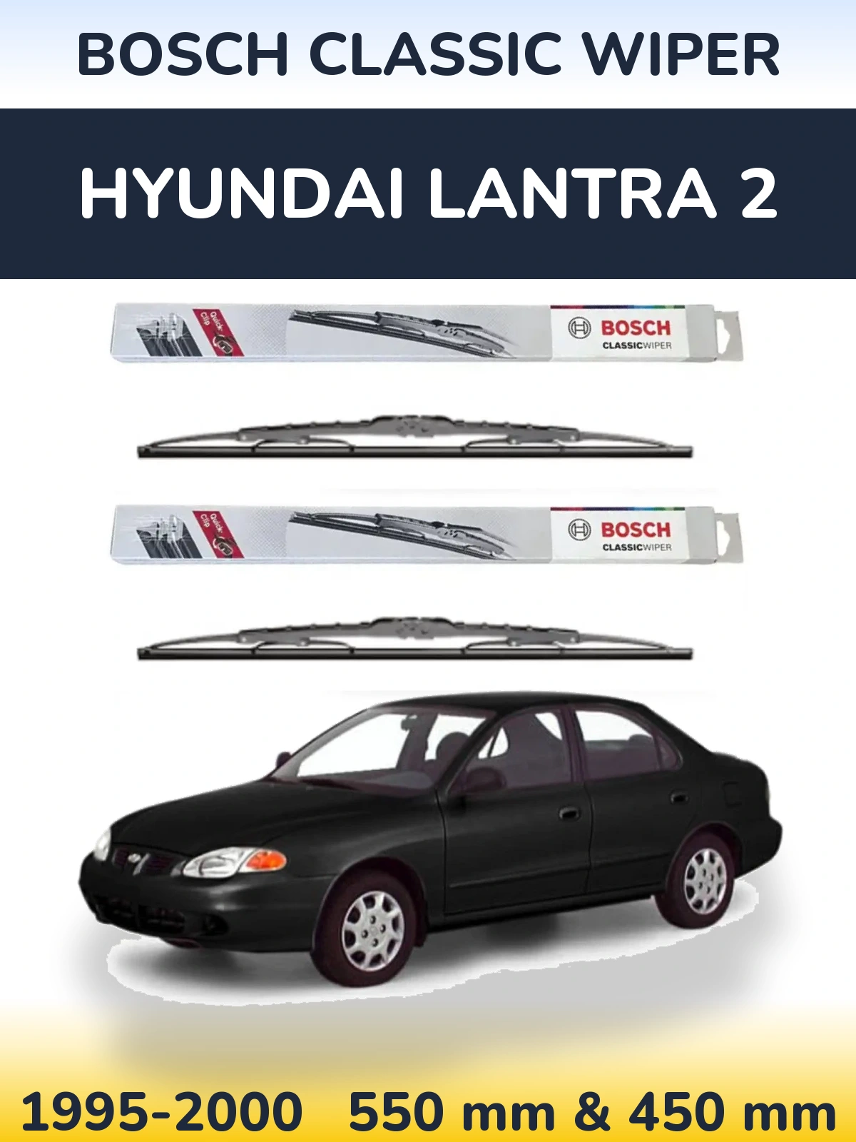Ștergătoare BOSCH Classic Wiper pentru Hyundai Lantra 2