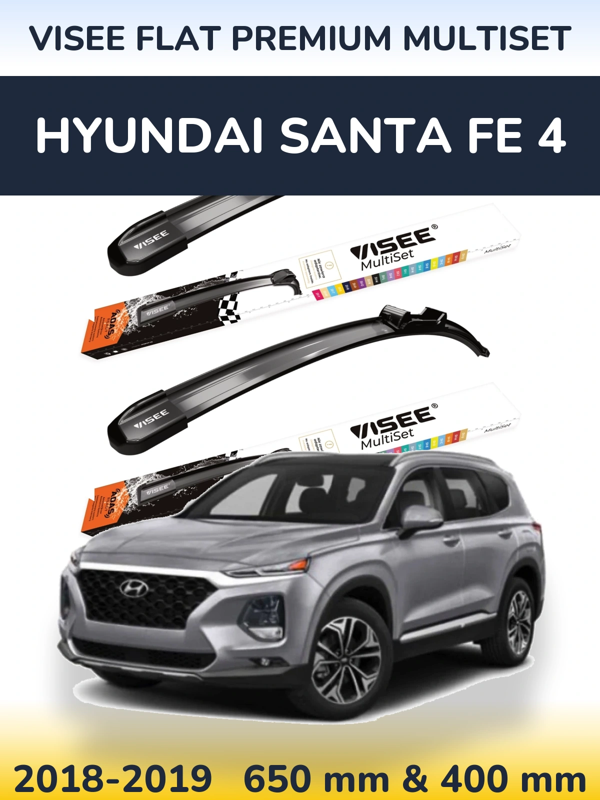 Ștergătoare VISEE FLAT PREMIUM MultiSet pentru Hyundai Santa Fe 4