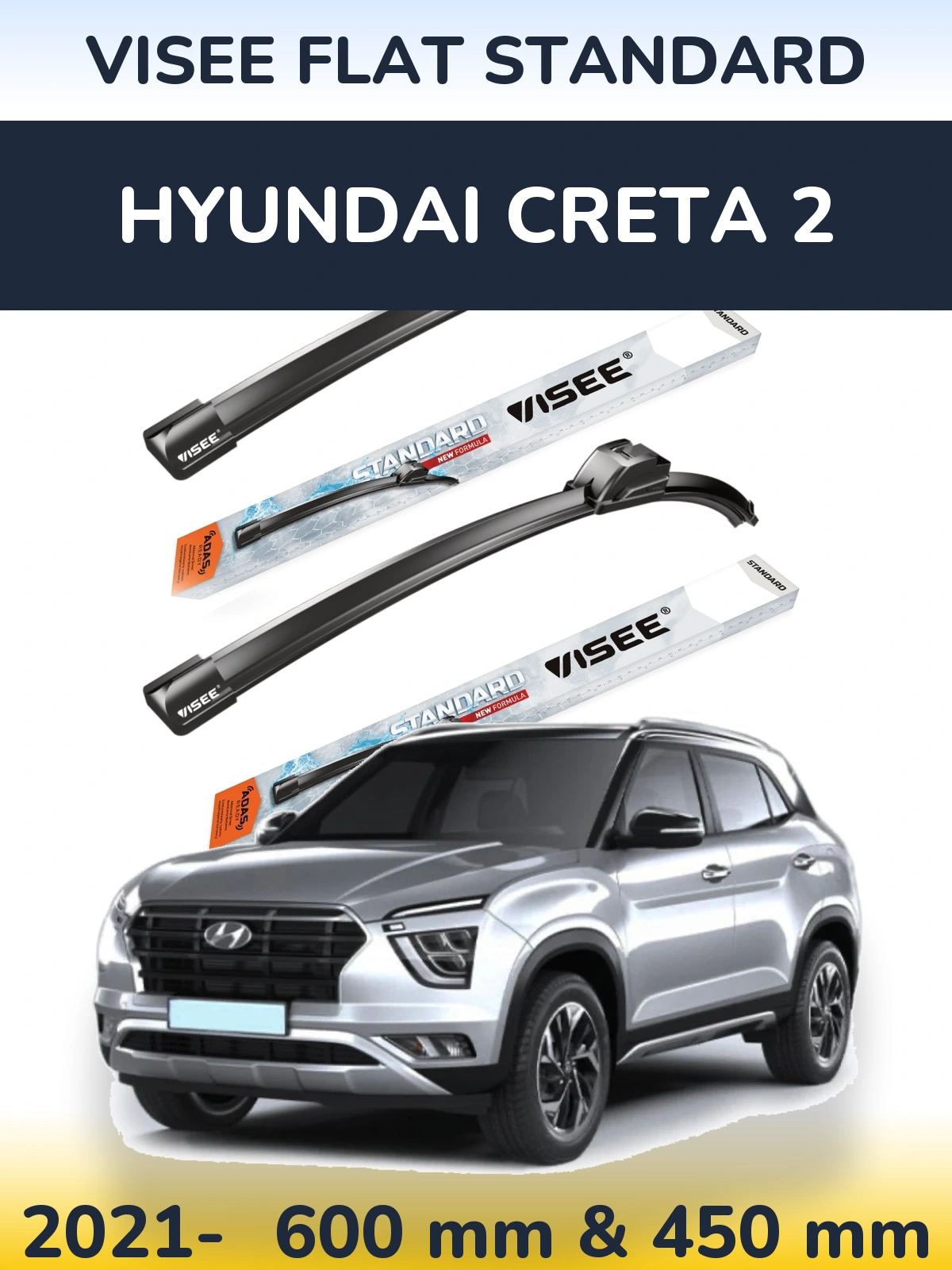 Ștergătoare VISEE FLAT STANDARD pentru Hyundai Creta 2