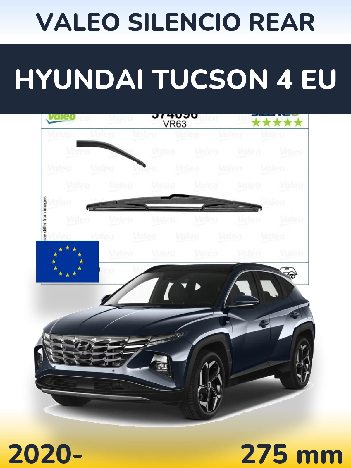 Задня щітка Valeo Silencio Rear 285 мм для Hyundai Tucson 4 EU 2020-2026