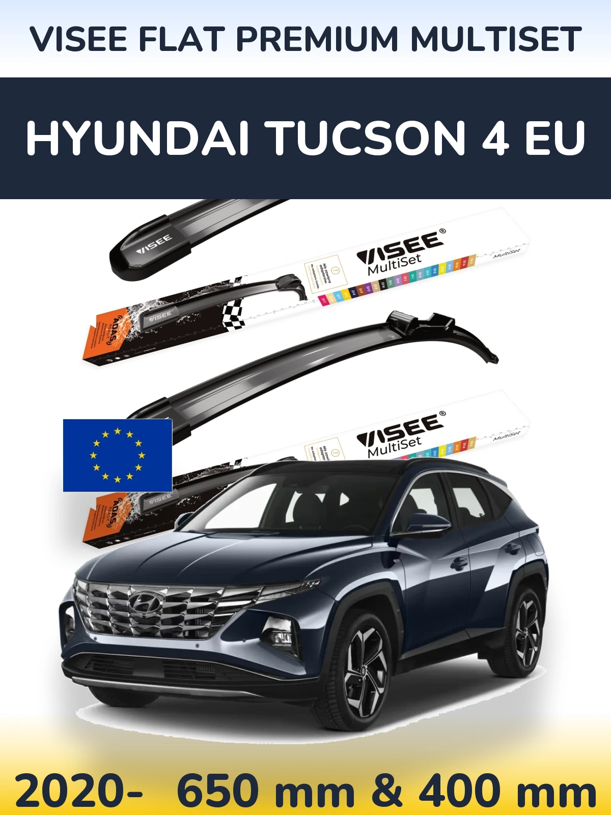 Ștergătoare VISEE FLAT PREMIUM MultiSet pentru Hyundai Tucson 4 EU