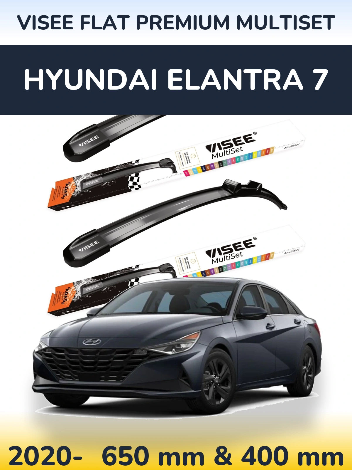 Ștergătoare VISEE FLAT PREMIUM MultiSet pentru Hyundai Elantra 7