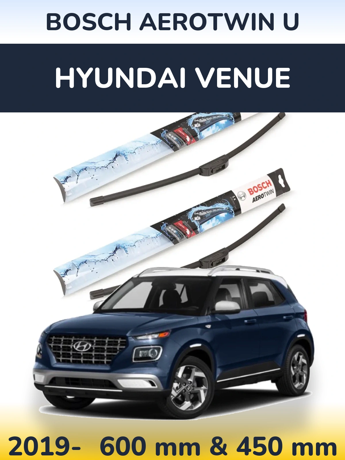 Ștergătoare BOSCH AeroTwin U pentru Hyundai Venue