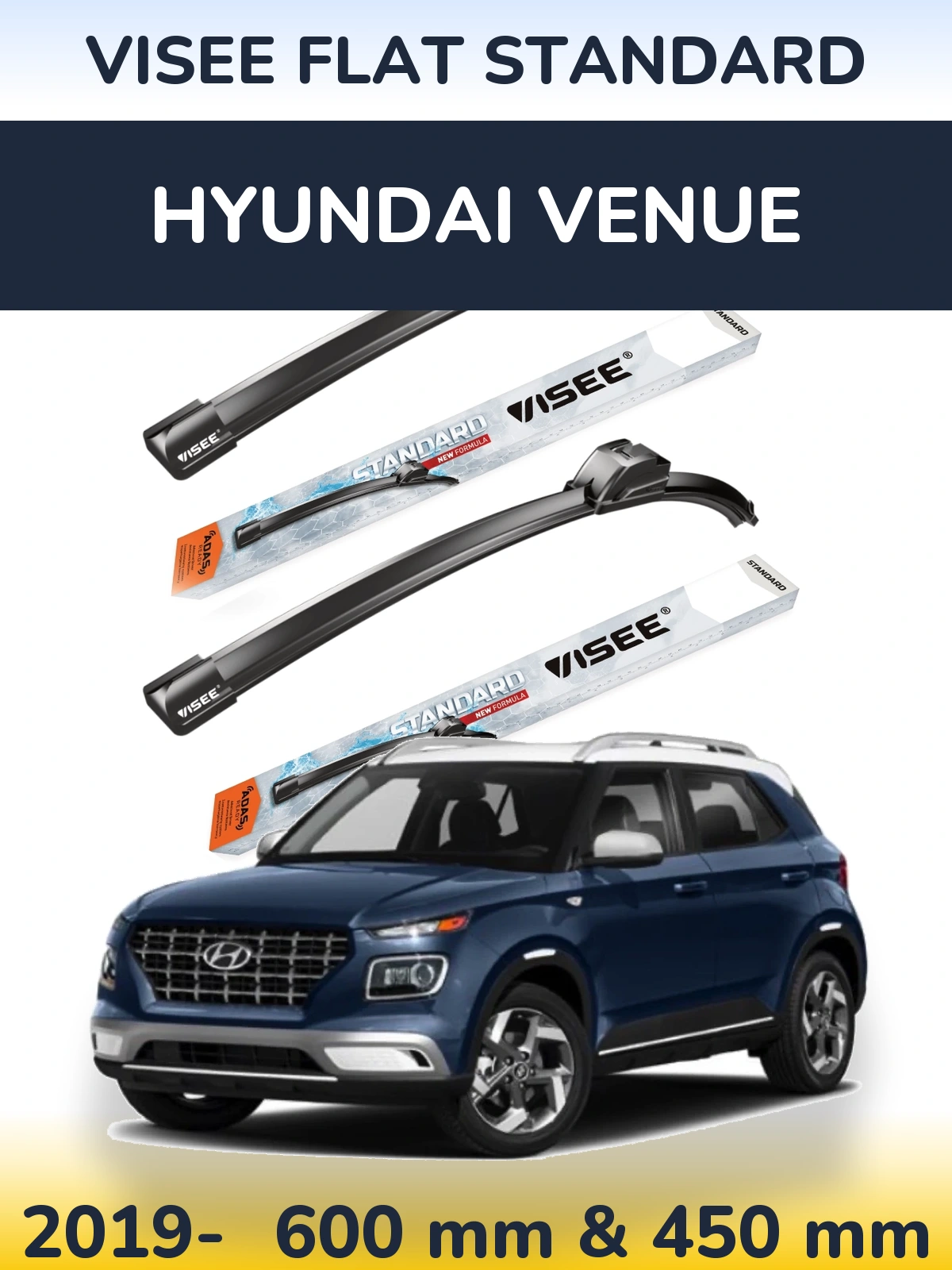 Ștergătoare VISEE FLAT STANDARD pentru Hyundai Venue