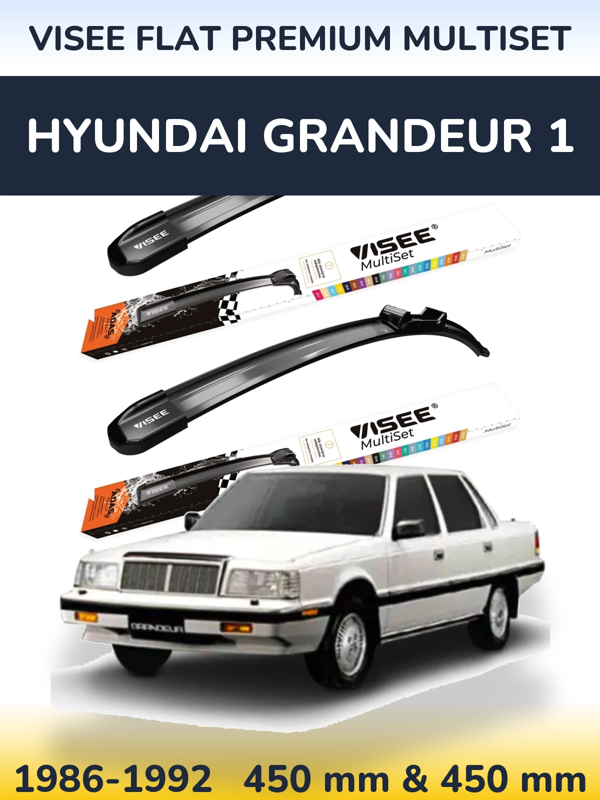 Ștergătoare VISEE FLAT PREMIUM MultiSet pentru Hyundai Grandeur 1