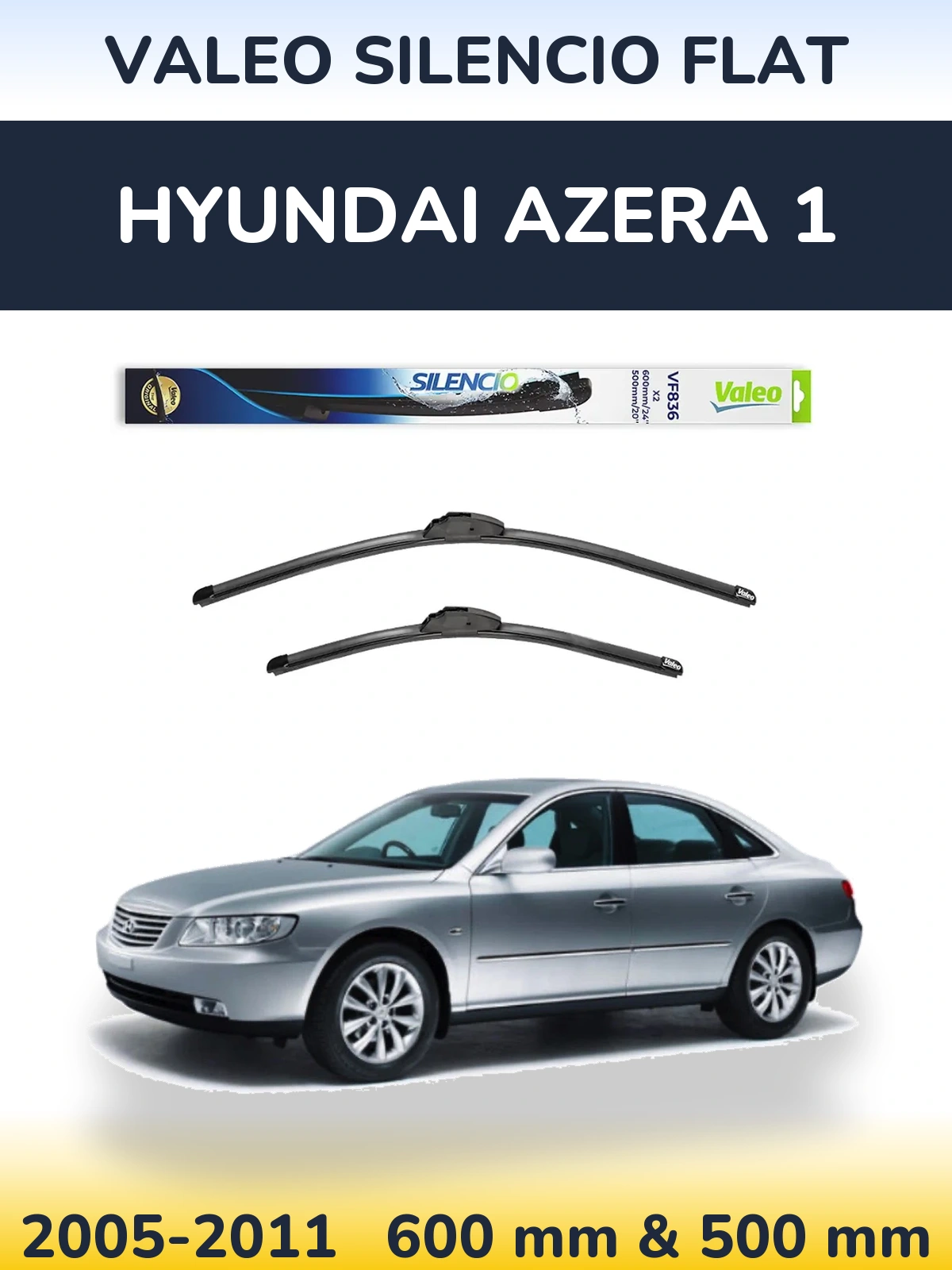 Ștergătoare Valeo Silencio Flat pentru Hyundai Azera 1