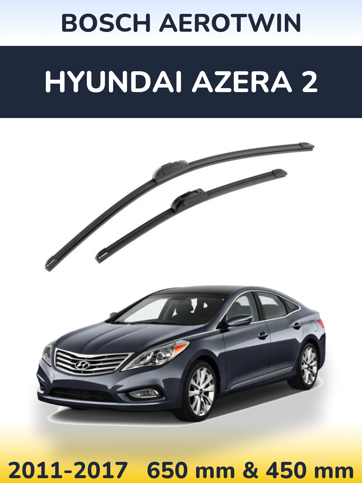 Комплект передних дворников BOSCH AeroTwin 650 & 450 мм для Hyundai Azera 2 2011-2017