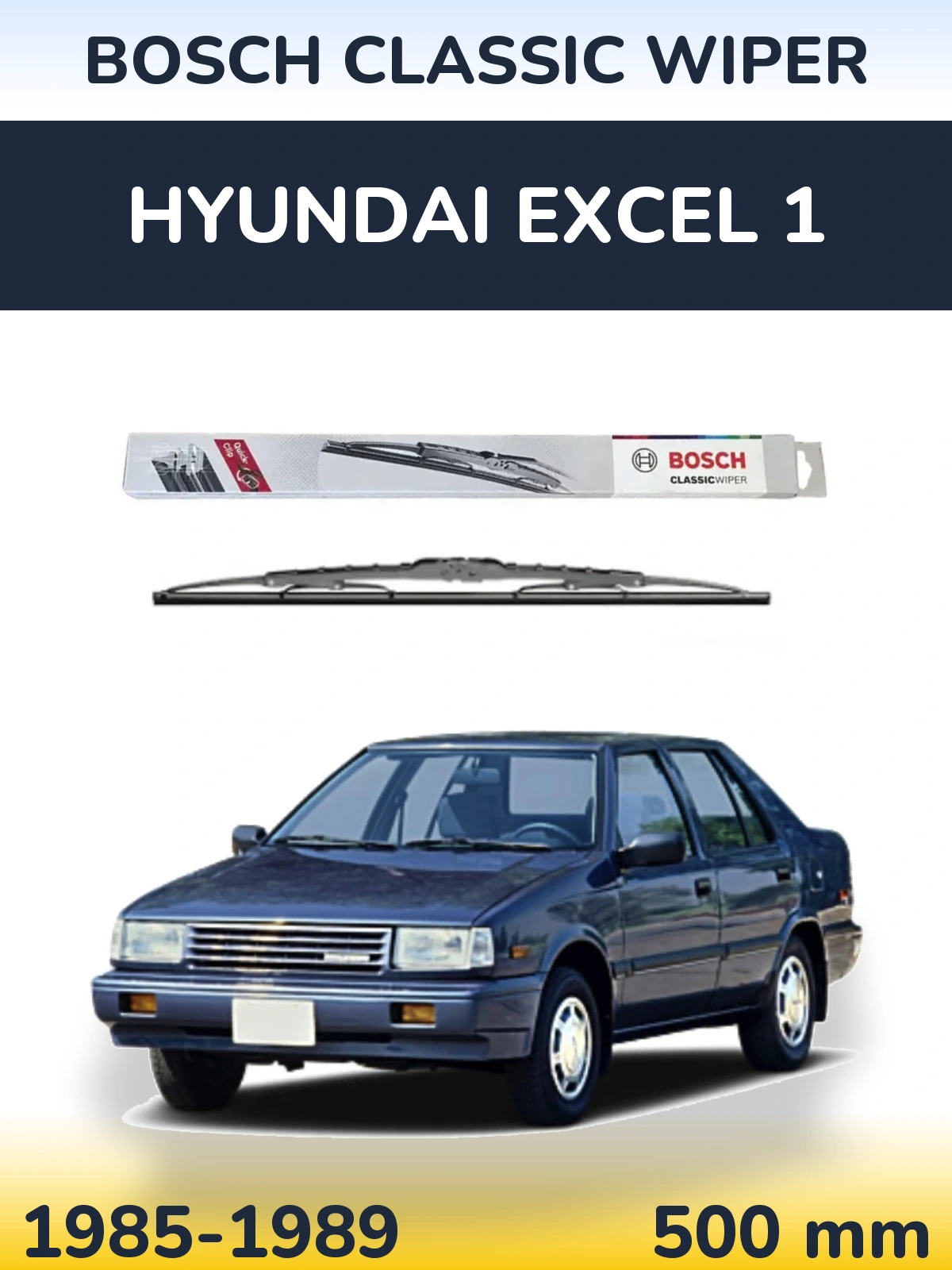 Задний дворник BOSCH Classic Wiper 500 мм для Hyundai Excel 1 1985-1989