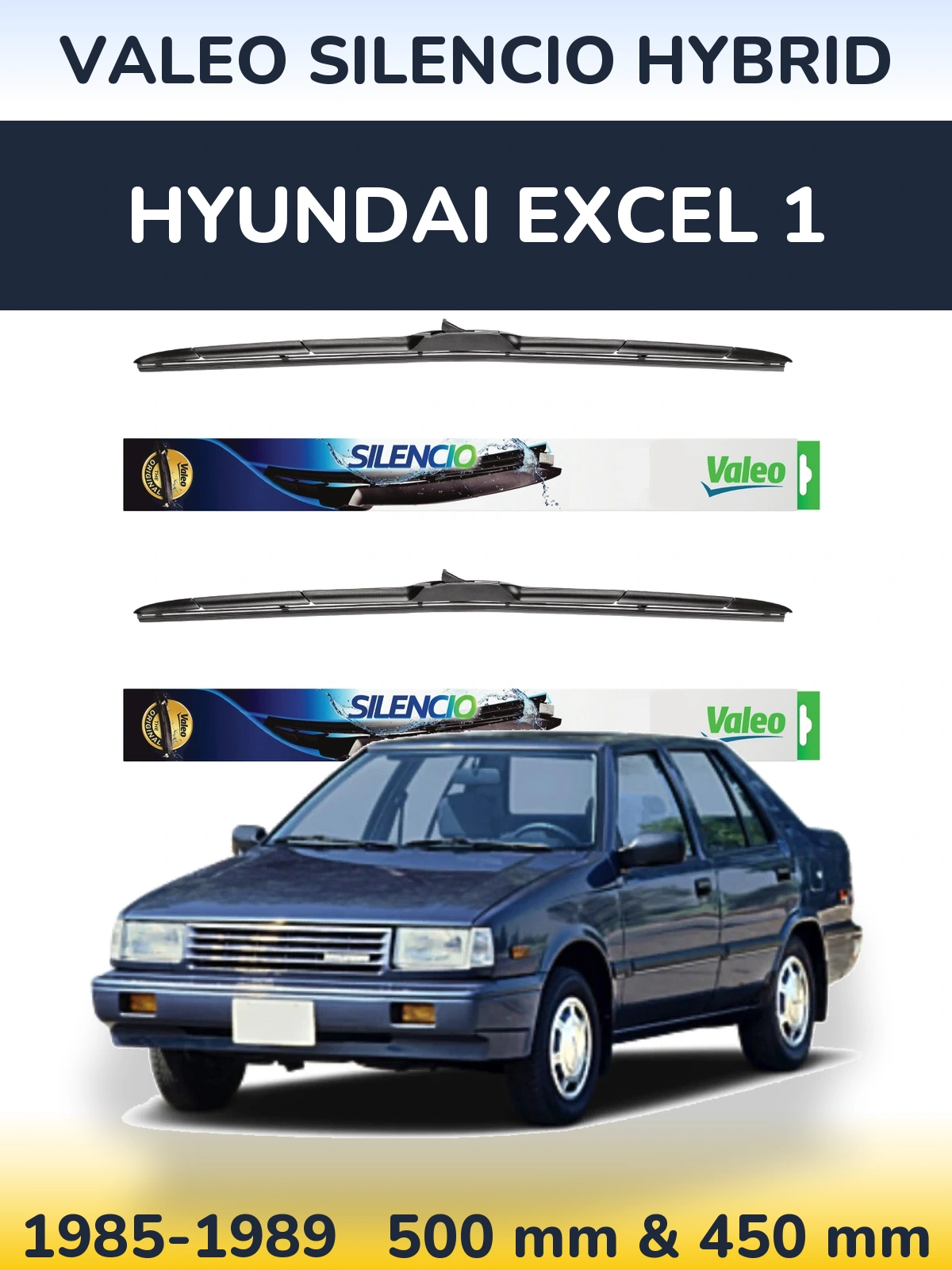 Ștergătoare Valeo Silencio Hybrid pentru Hyundai Excel 1