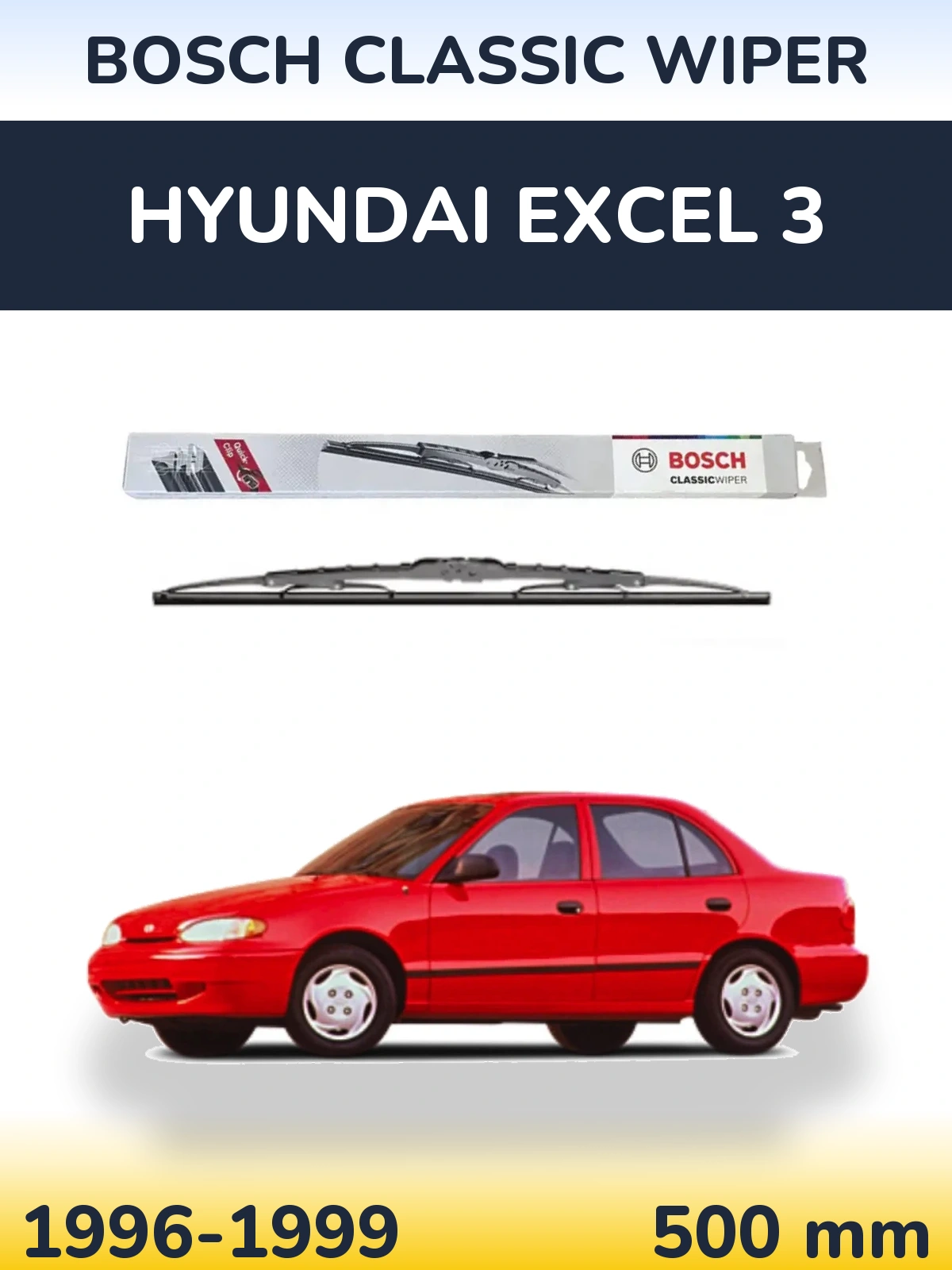 Ștergătoare BOSCH Classic Wiper pentru Hyundai Excel 3