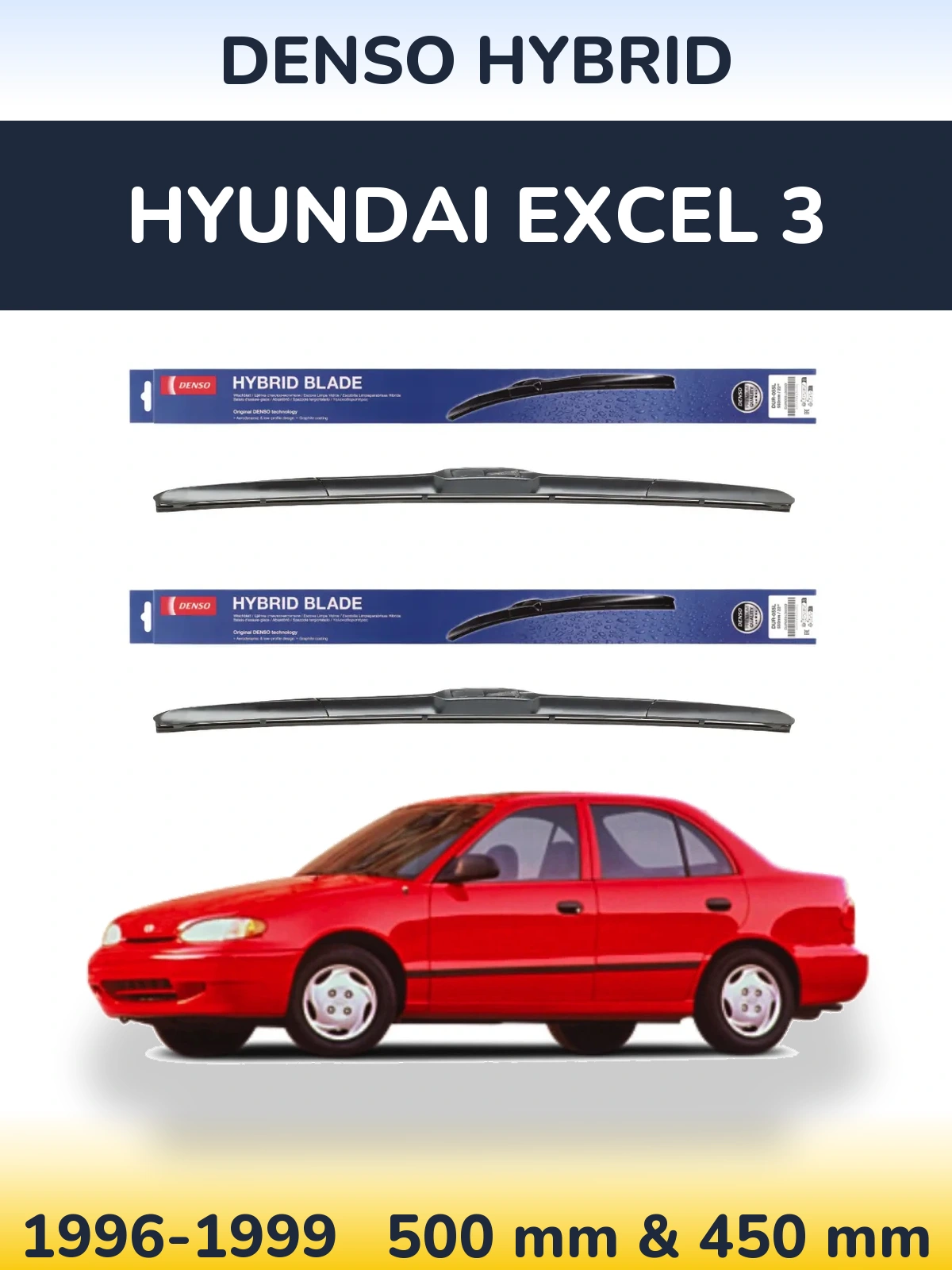 Ștergătoare Denso Hybrid pentru Hyundai Excel 3