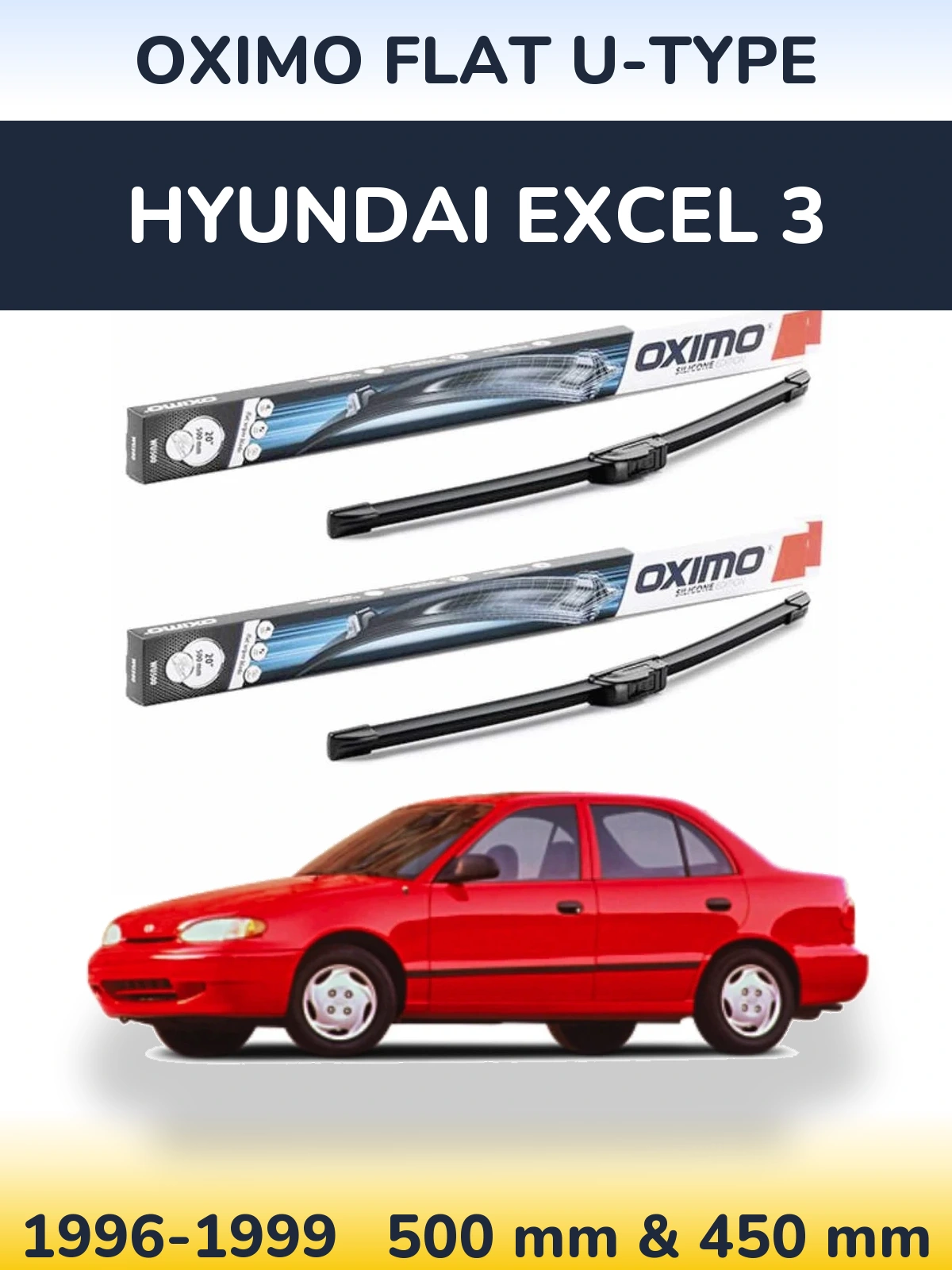 Ștergătoare Oximo Flat U-type pentru Hyundai Excel 3