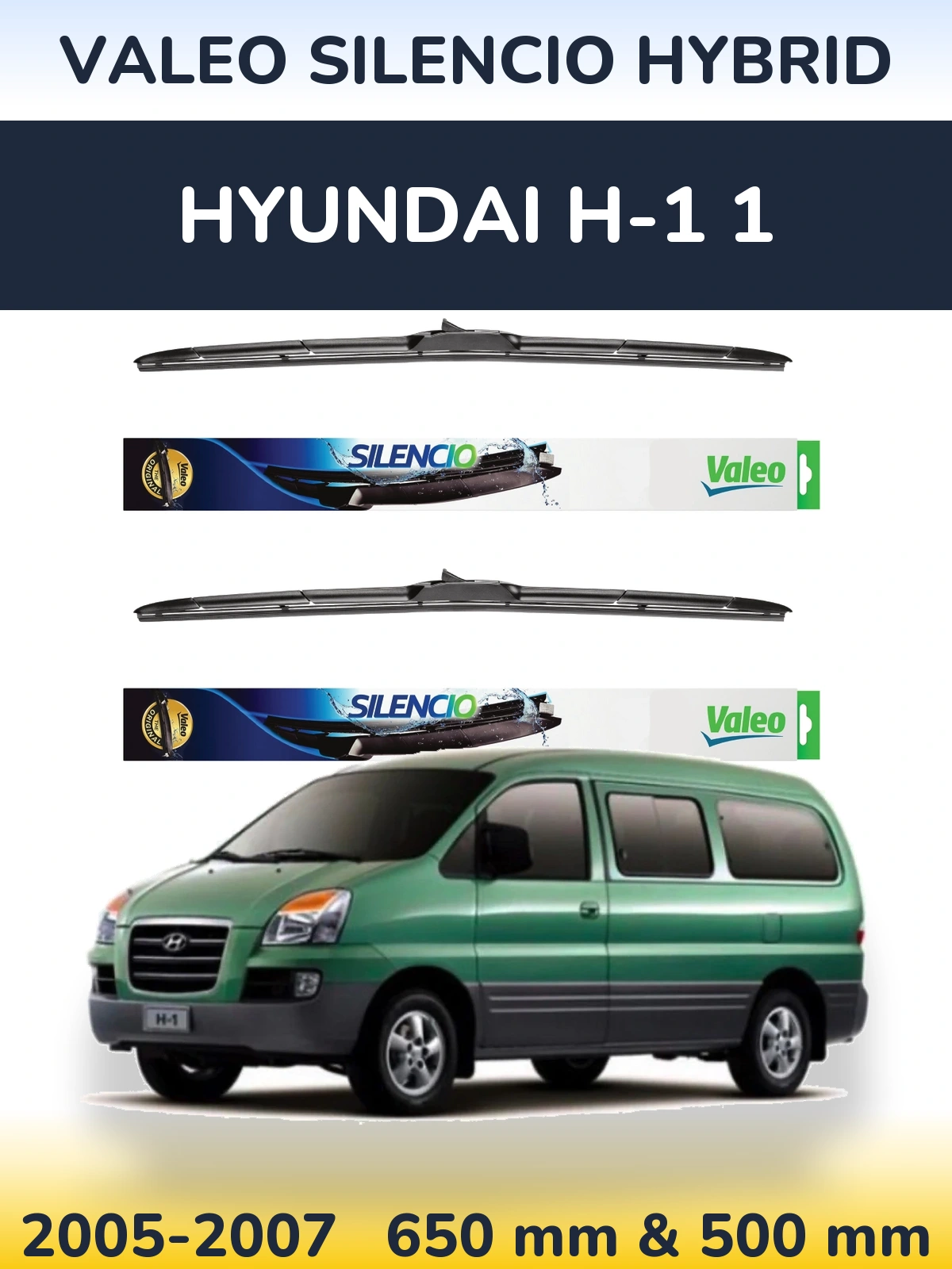 Ștergătoare Valeo Silencio Hybrid pentru Hyundai H-1 1