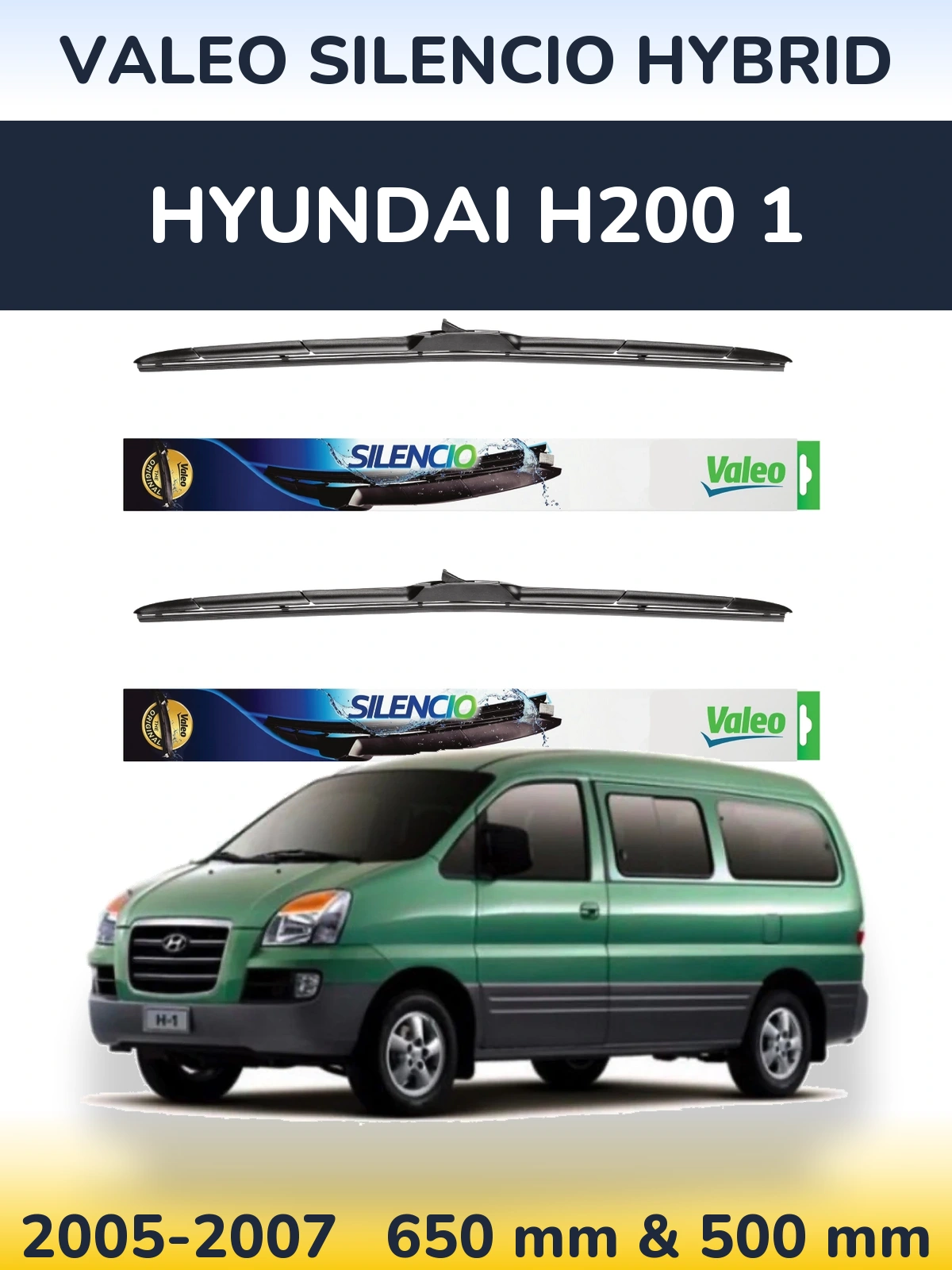 Ștergătoare Valeo Silencio Hybrid pentru Hyundai H200 1