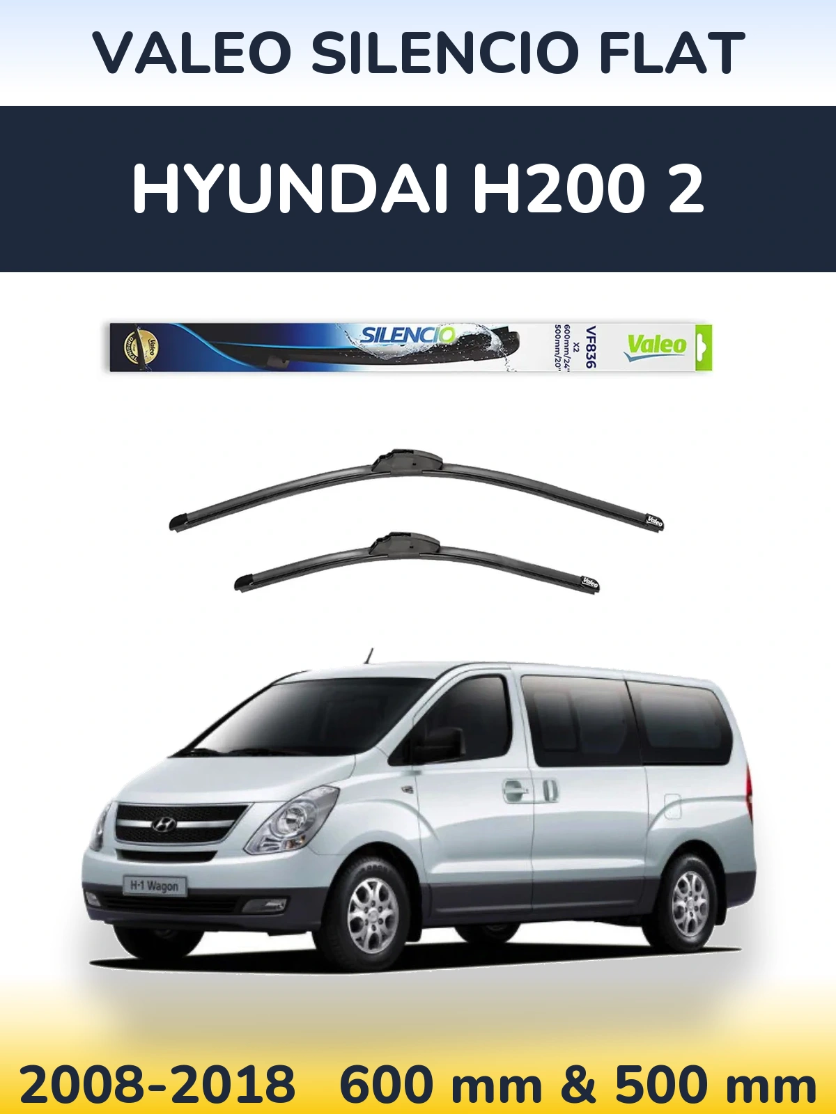 Ștergătoare Valeo Silencio Flat pentru Hyundai H200 2