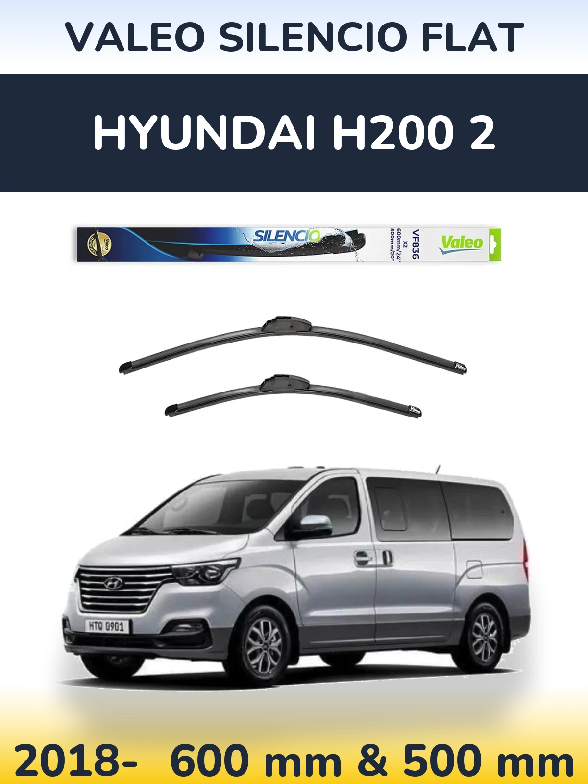 Ștergătoare Valeo Silencio Flat pentru Hyundai H200 2