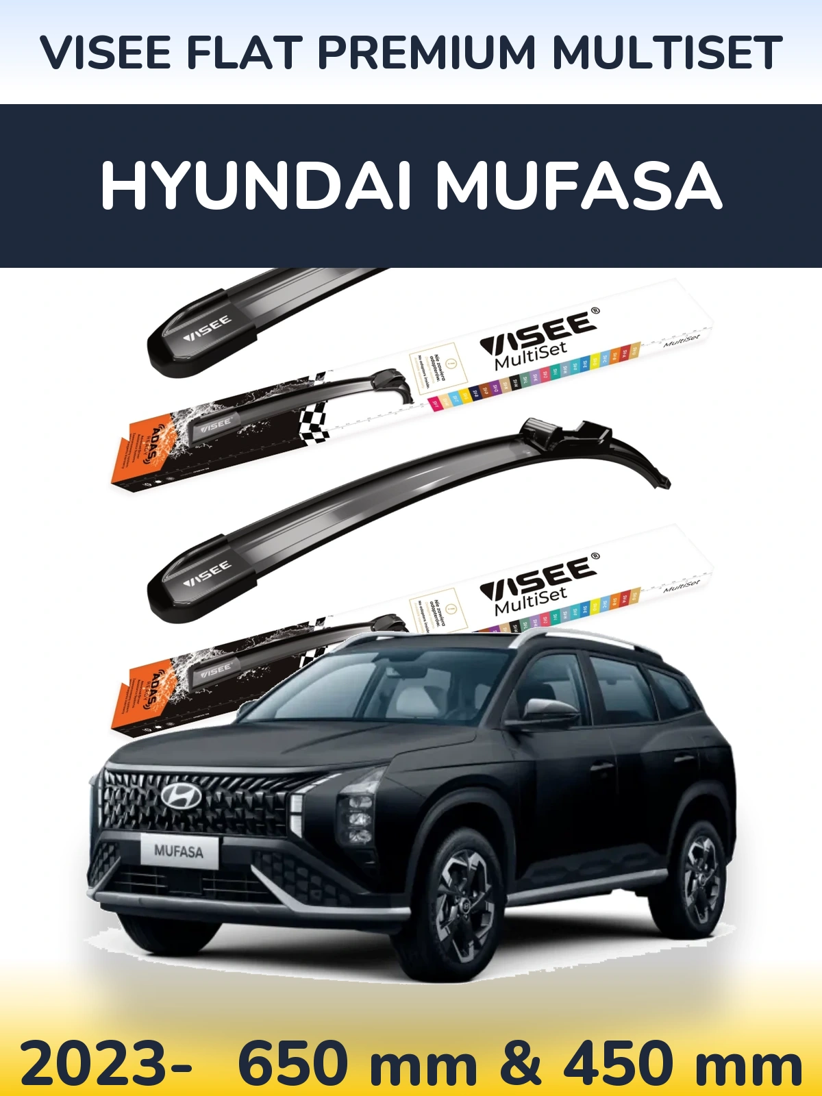Ștergătoare VISEE FLAT PREMIUM MultiSet pentru Hyundai Mufasa